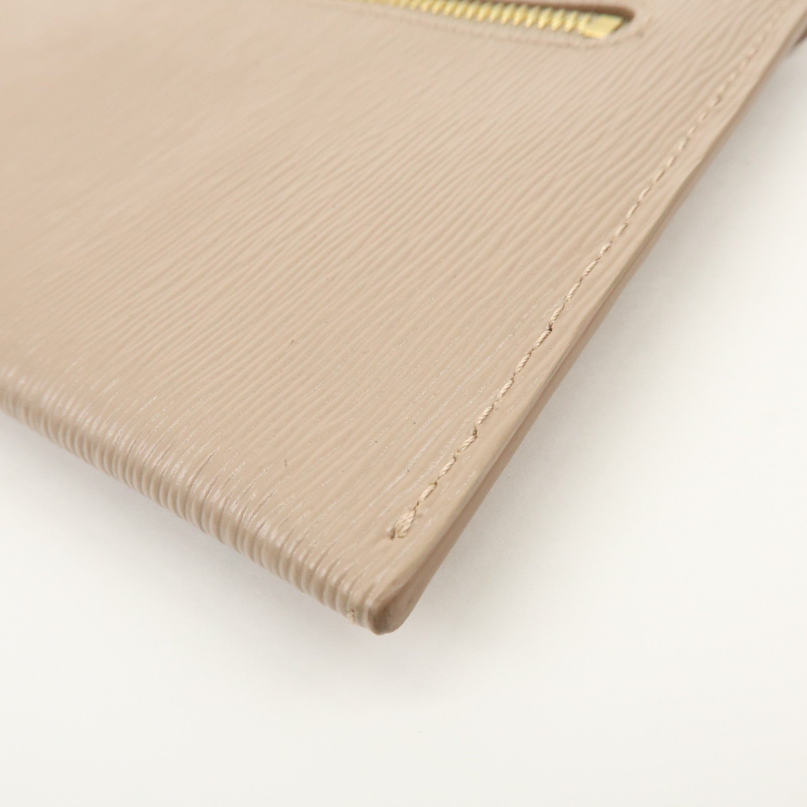 PRADA Envelope Vitello Move Leather Long Wallet Beige 1MF175