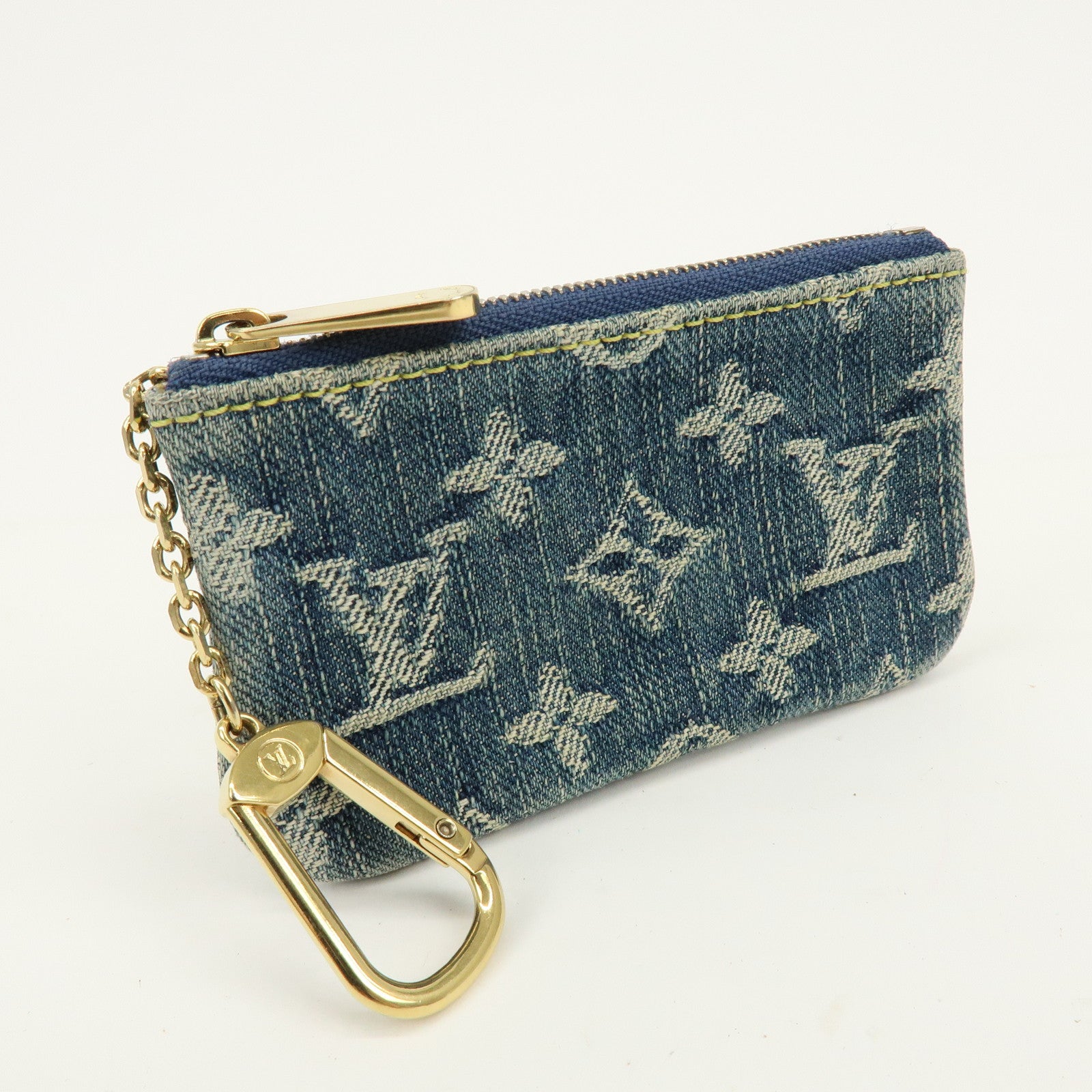 Louis Vuitton Monogram Denim Pochette Cles Coin Case Blue M95343