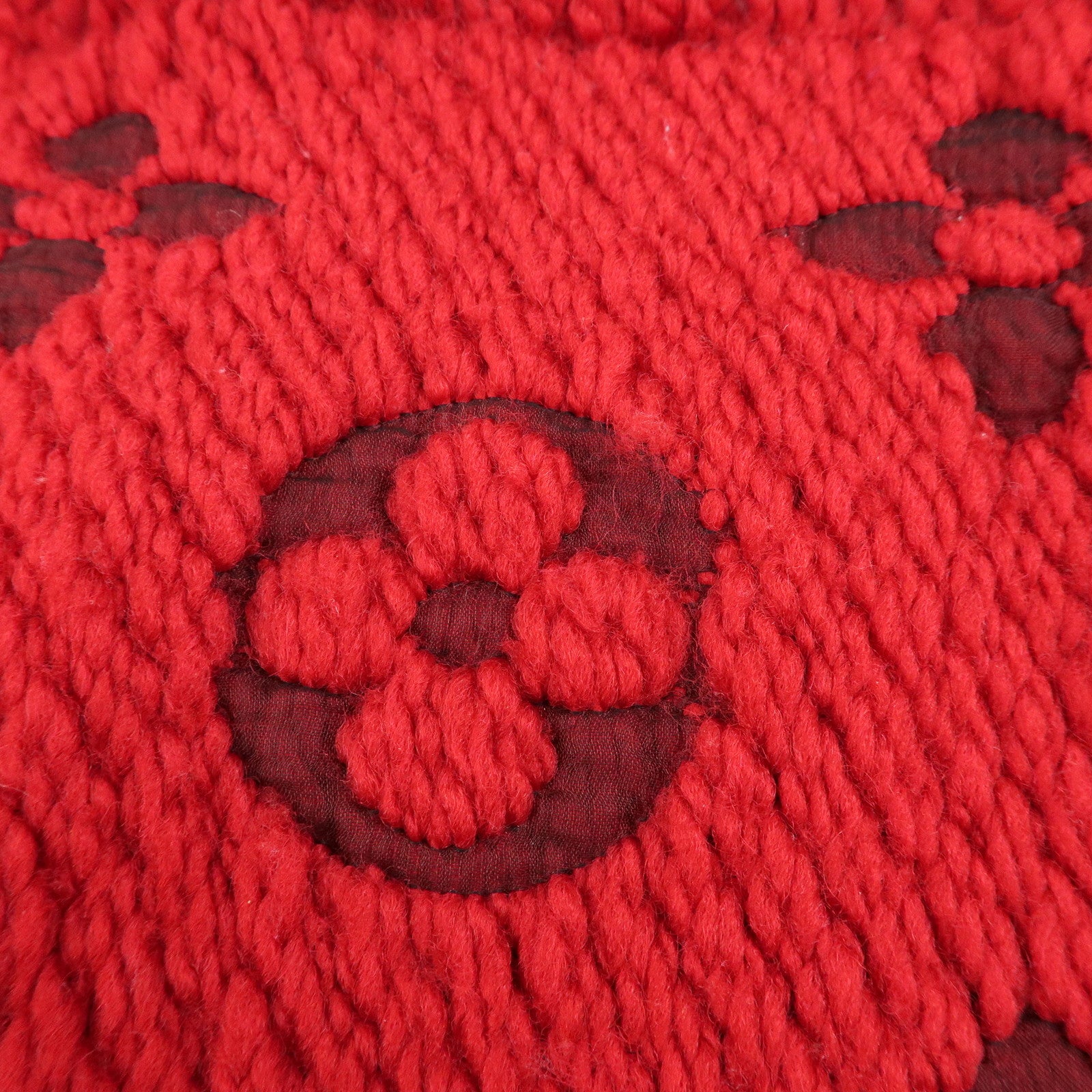 Louis Vuitton Echarpe Logomania Monogram Wool Silk Scarf Red