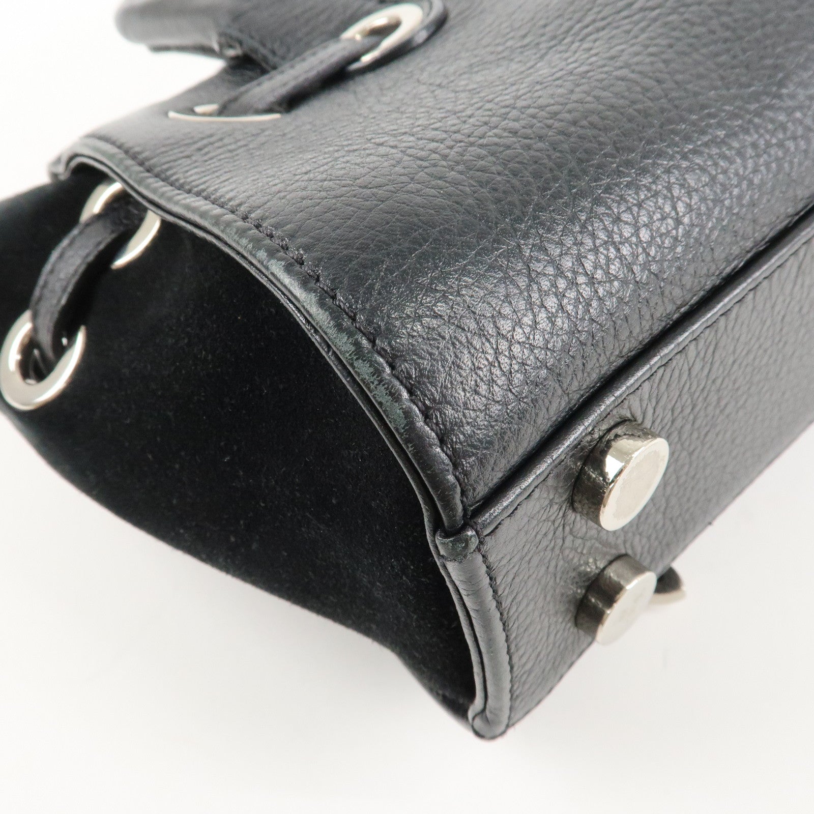 JIMMY CHOO Rosalie 2Way Leather Hand Bag Shoulder Bag Black Used