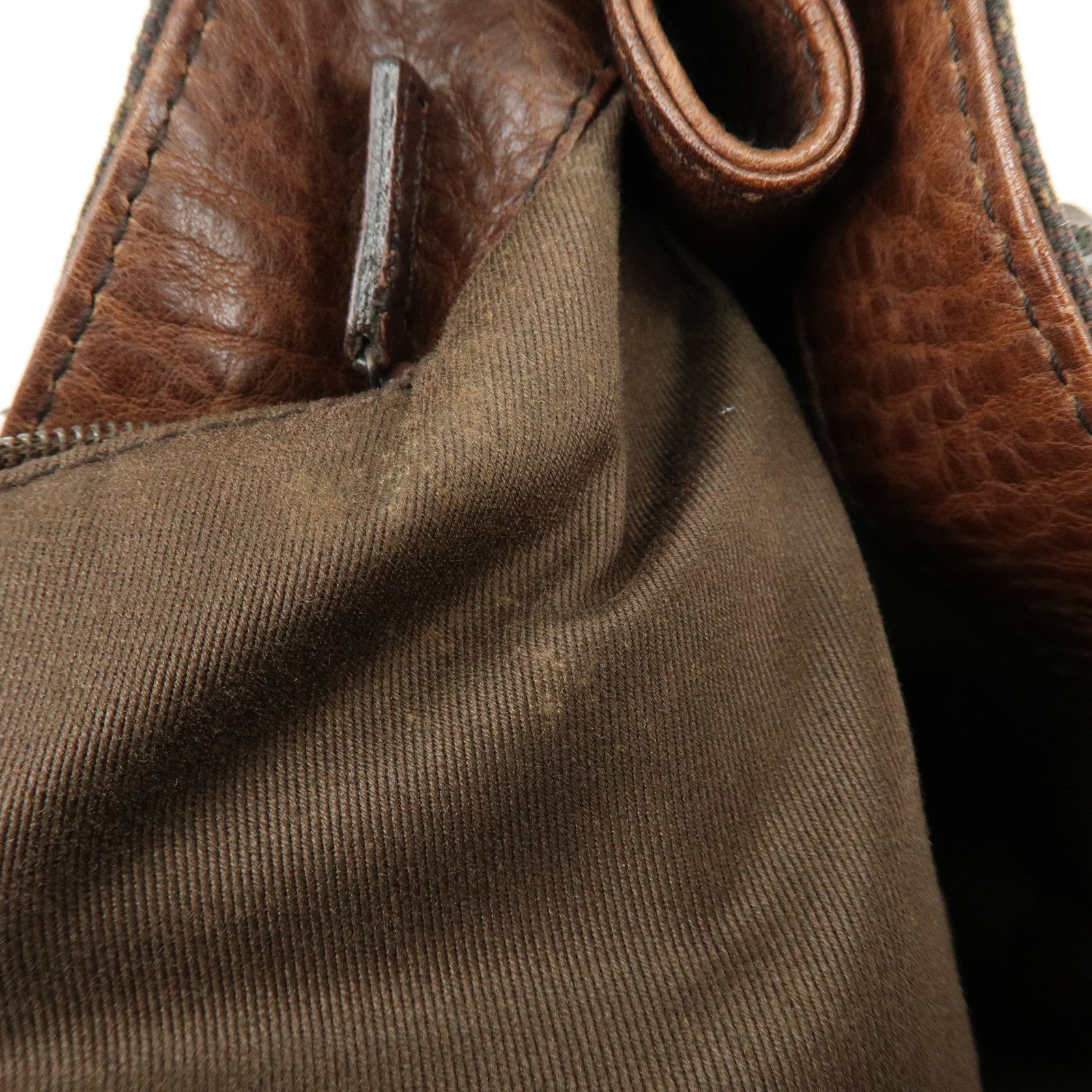 GUCCI Horsebit GG Canvas Leather Tote Bag Shoulder Bag Brown 101971