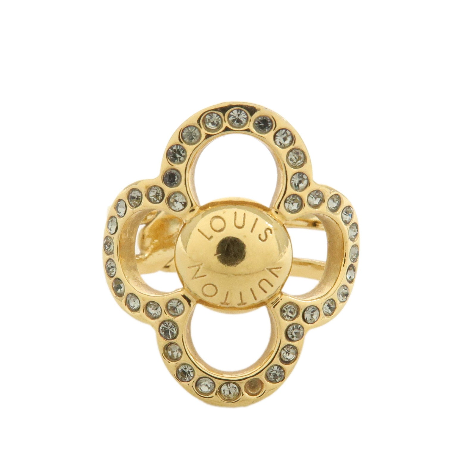 Louis Vuitton Metal Rhinestone Bague Flower Power Metal Ring M66088