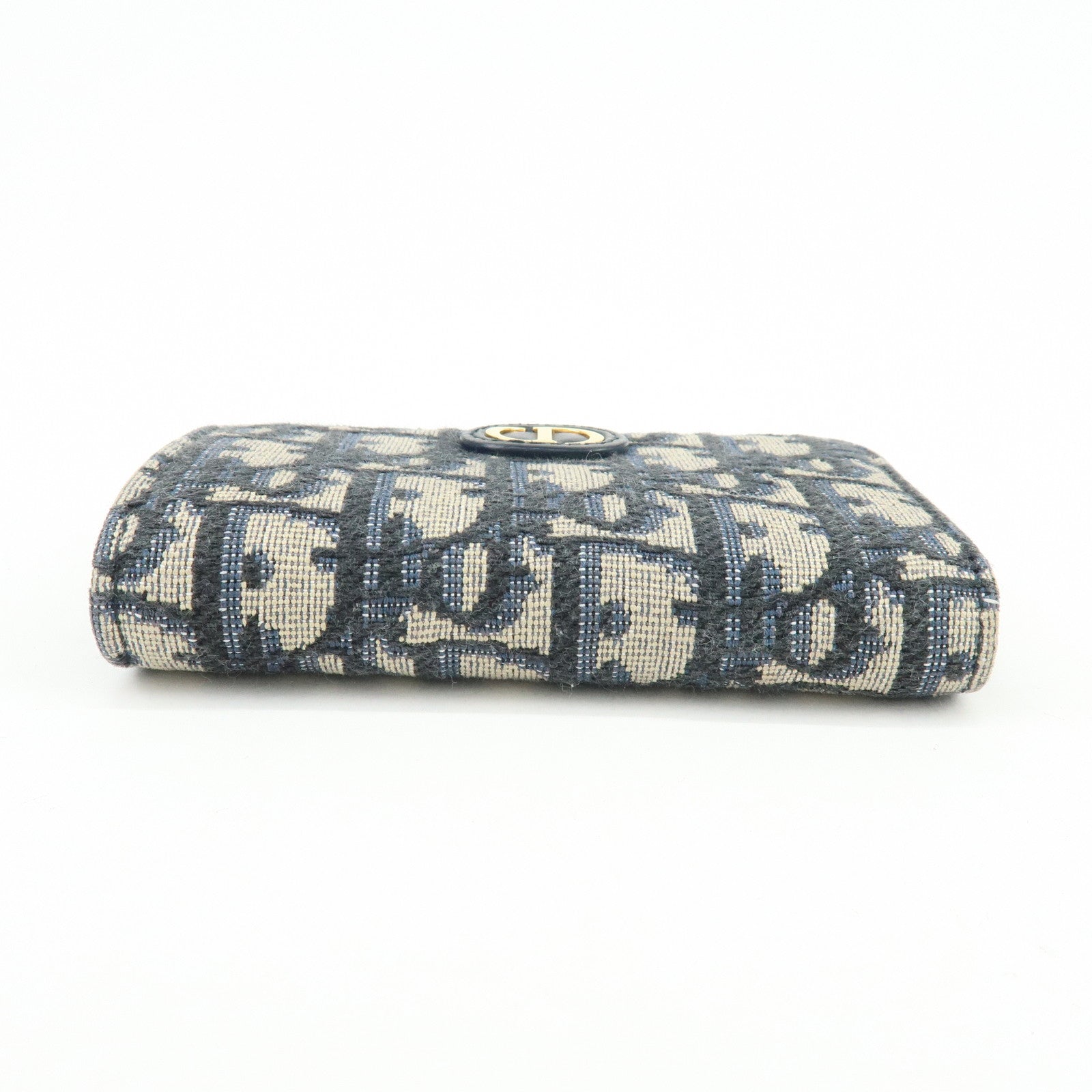 Christian Dior Oblique 30 Montaigne Jacquard Canvas Coin Case Navy