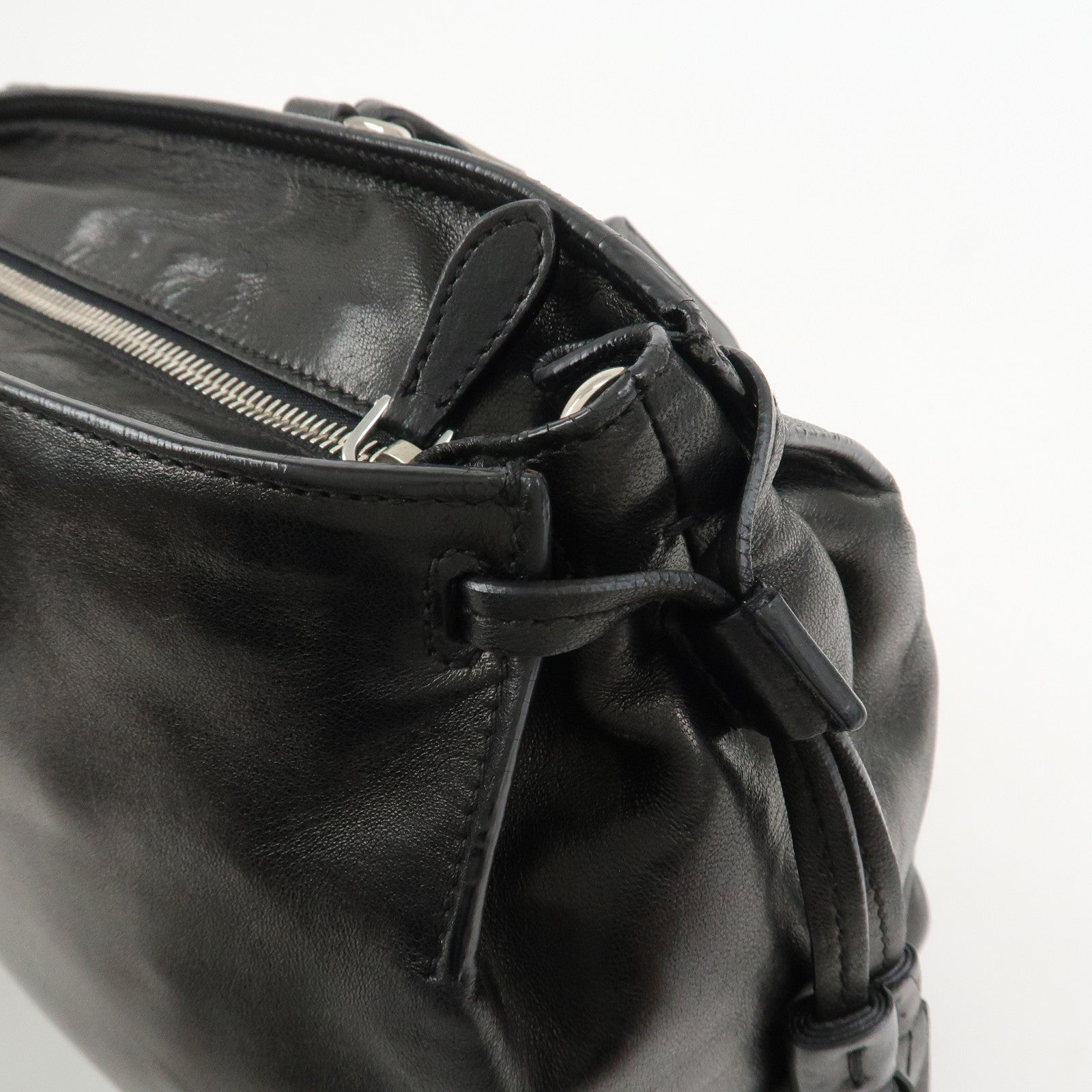 PRADA Logo Nappa Leather 2Way Bag Hand Bag Shoulder Bag Black