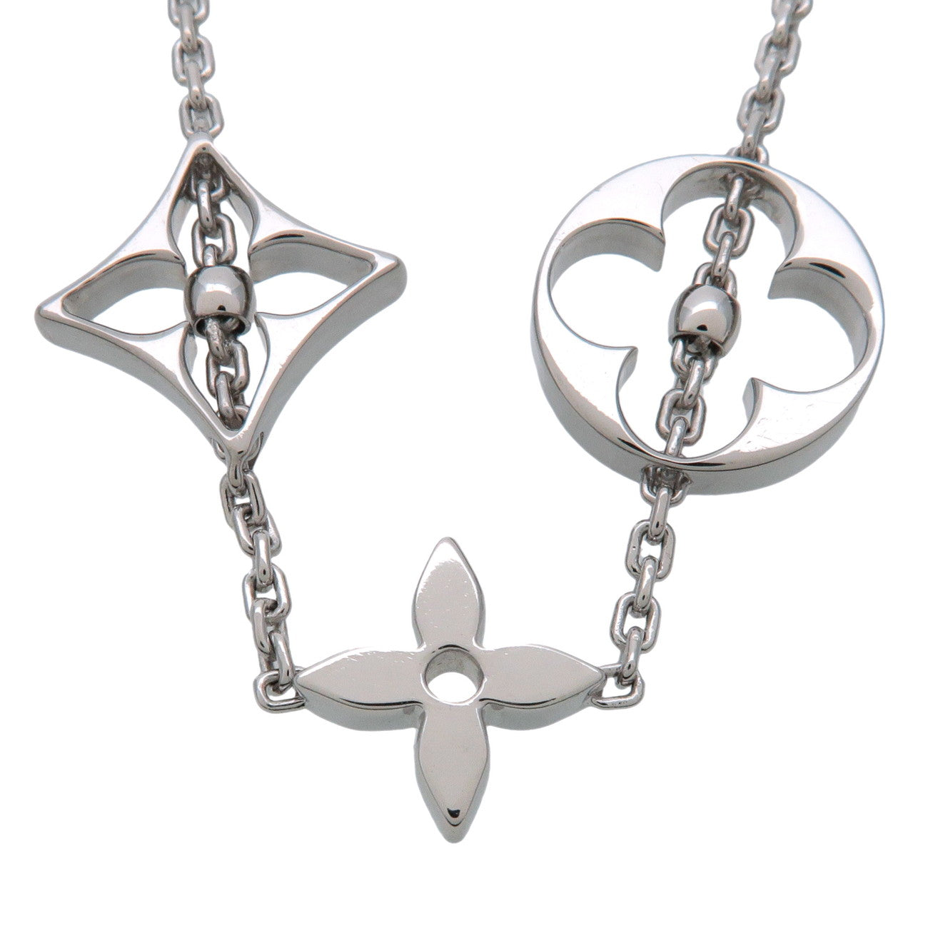 Louis Vuitton Monogram Bracelet K18 750WG White Gold Q95011