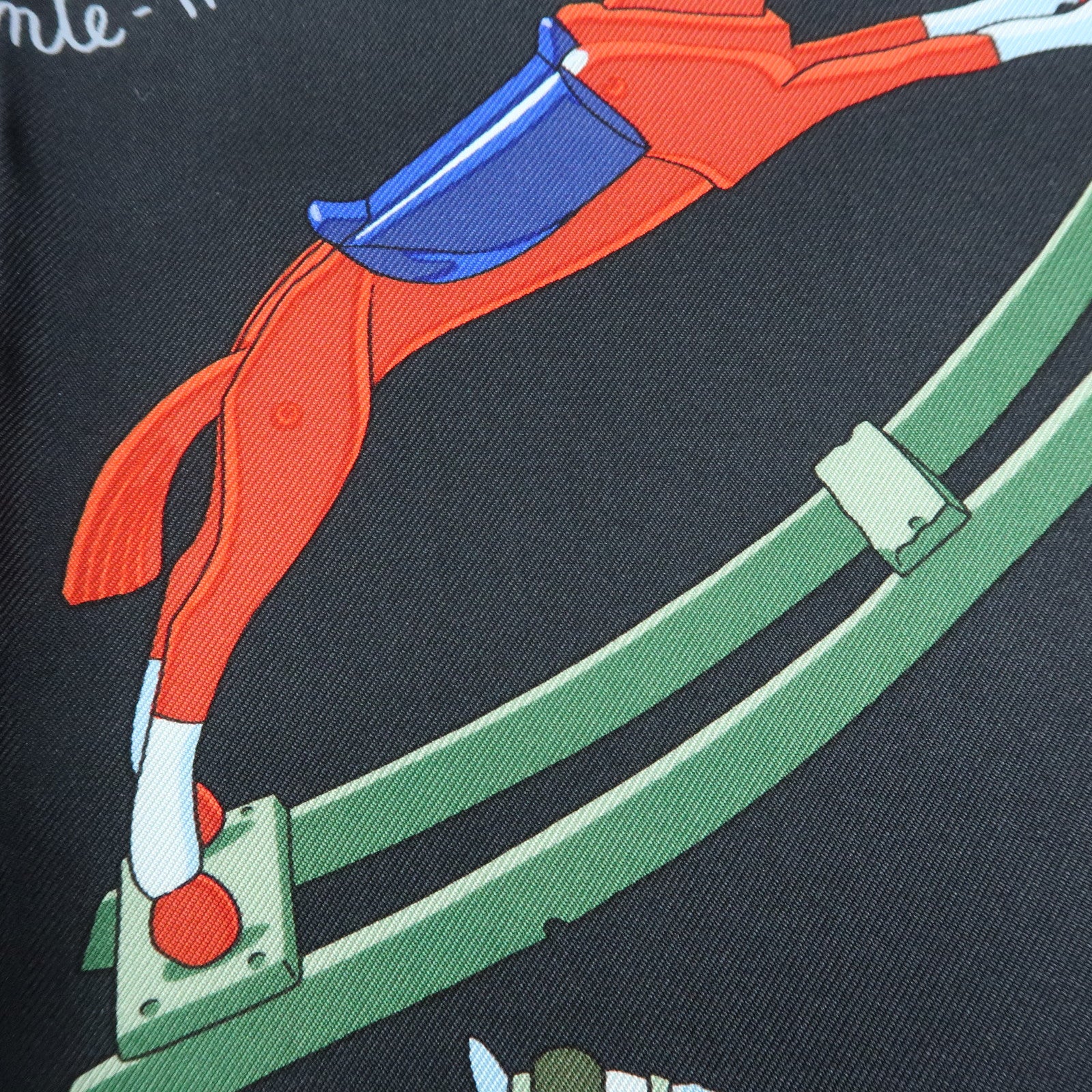 HERMES Carre 90 Silk 100% Scarf Raconte Moi le Cheval Black Blue