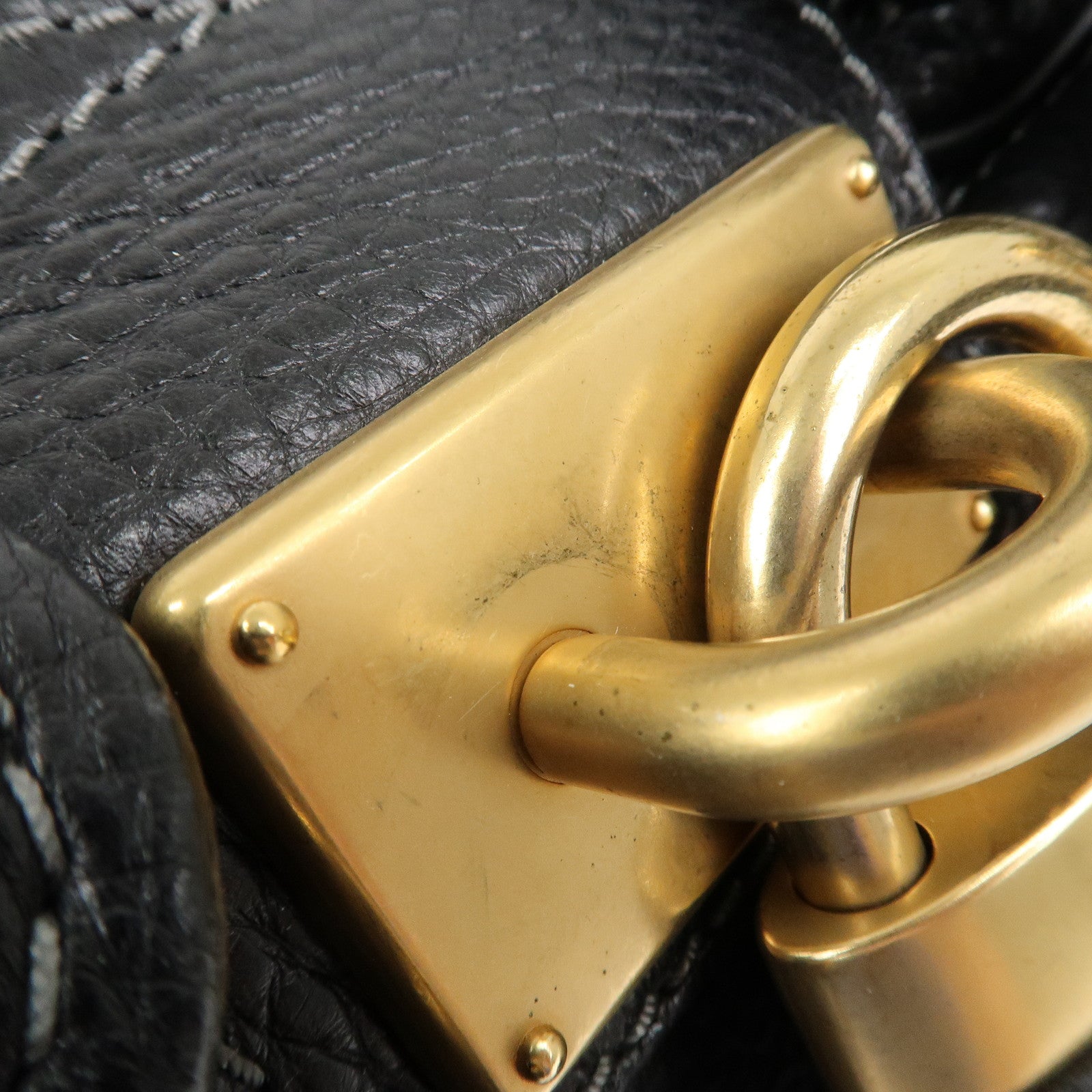 Chloe Paddington Leather Hand Bag Shoulder Bag Boston Bag Black