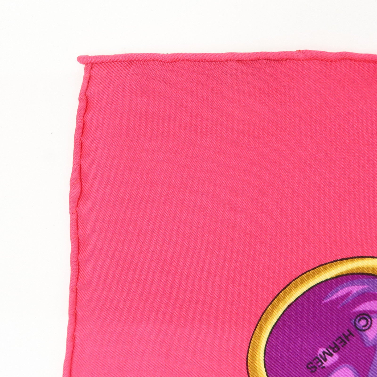 HERMES Carre 90 Silk 100% Caty Scarf Pink Multi Color