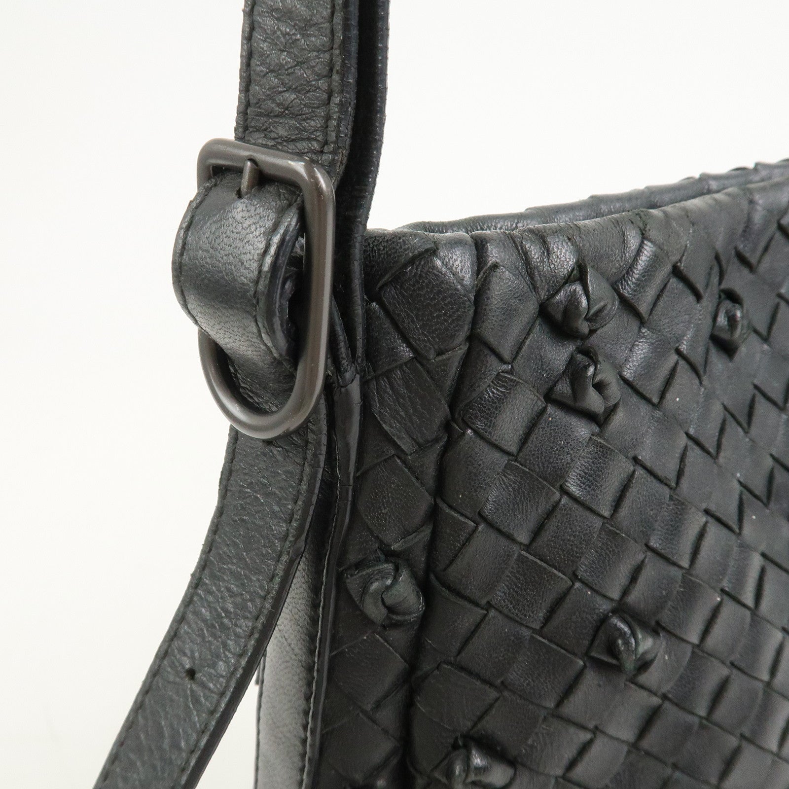 BOTTEGA VENETA Intrecciato Shoulder Bag Hand Bag Black 125580
