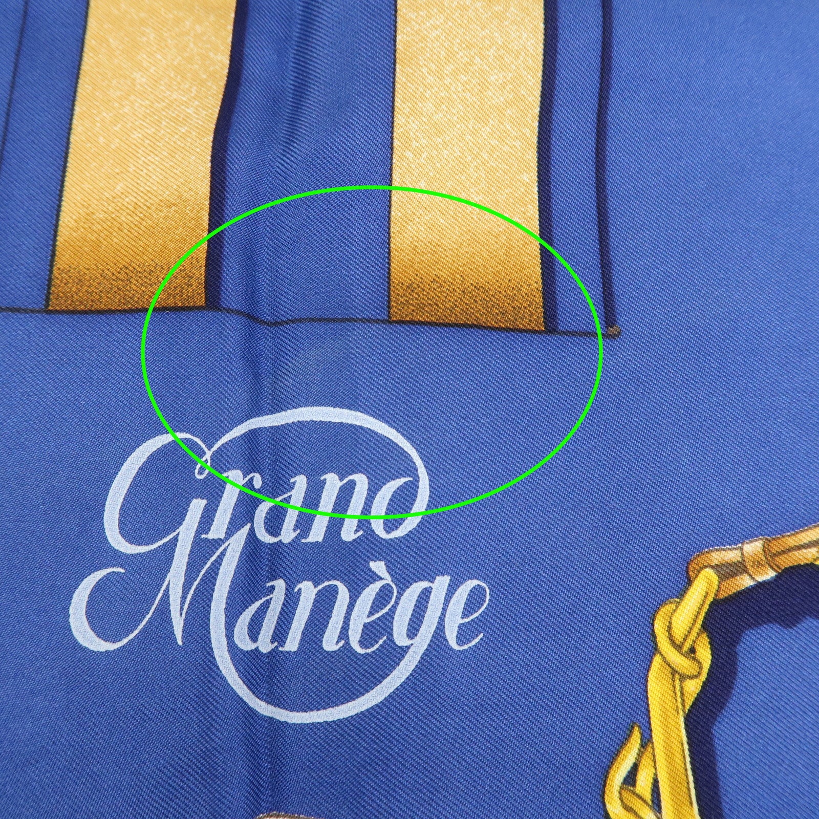 HERMES Carre 90 Silk 100% Blue Yellow Green Used