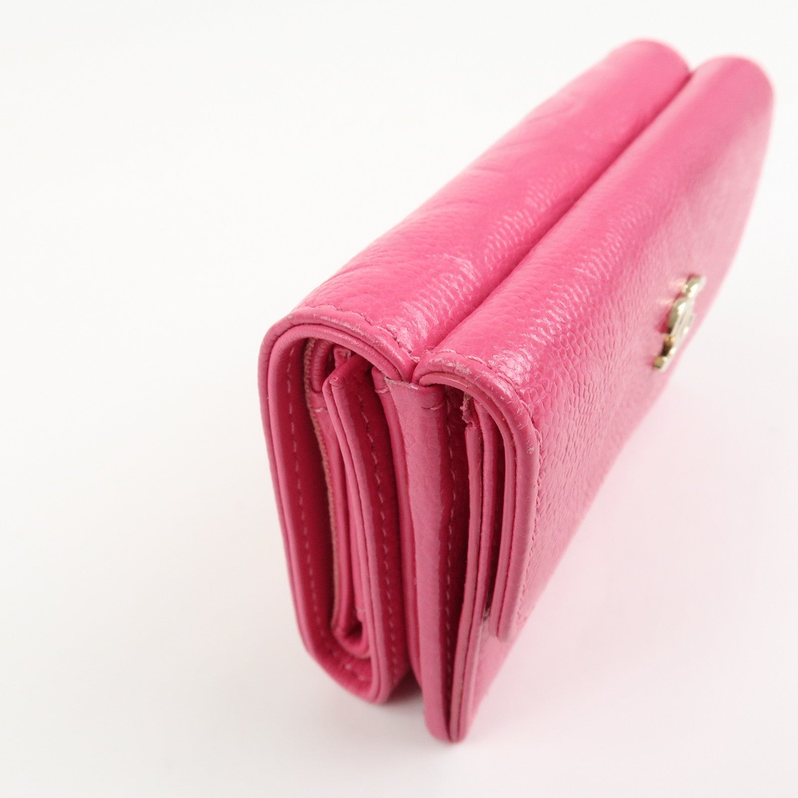 CHANEL COCO Mark Camellia Tri-fold Compact Wallet Pink AP0116