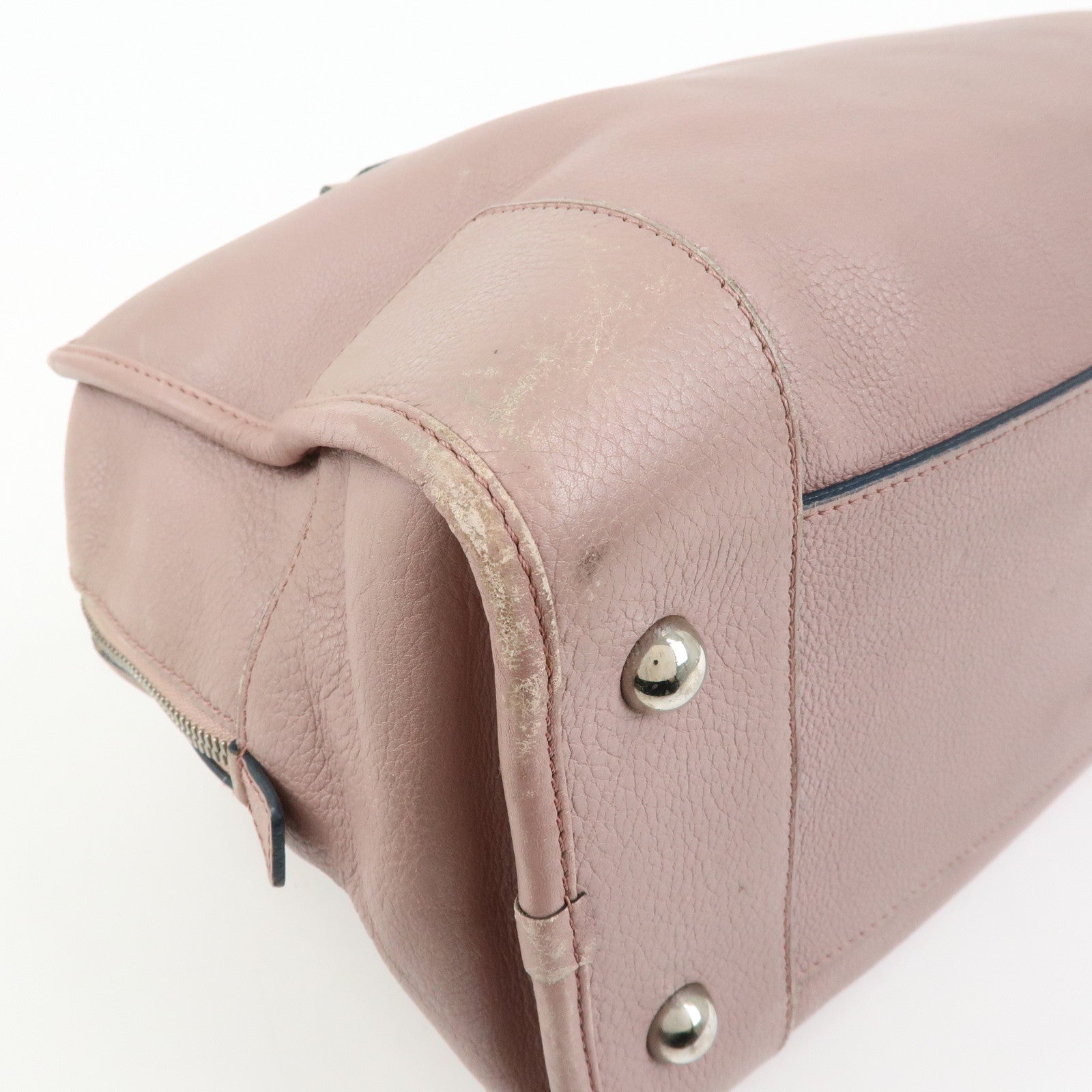 LOEWE Anagram Amazona 36 Leather Hand Bag Boston Bag Pink