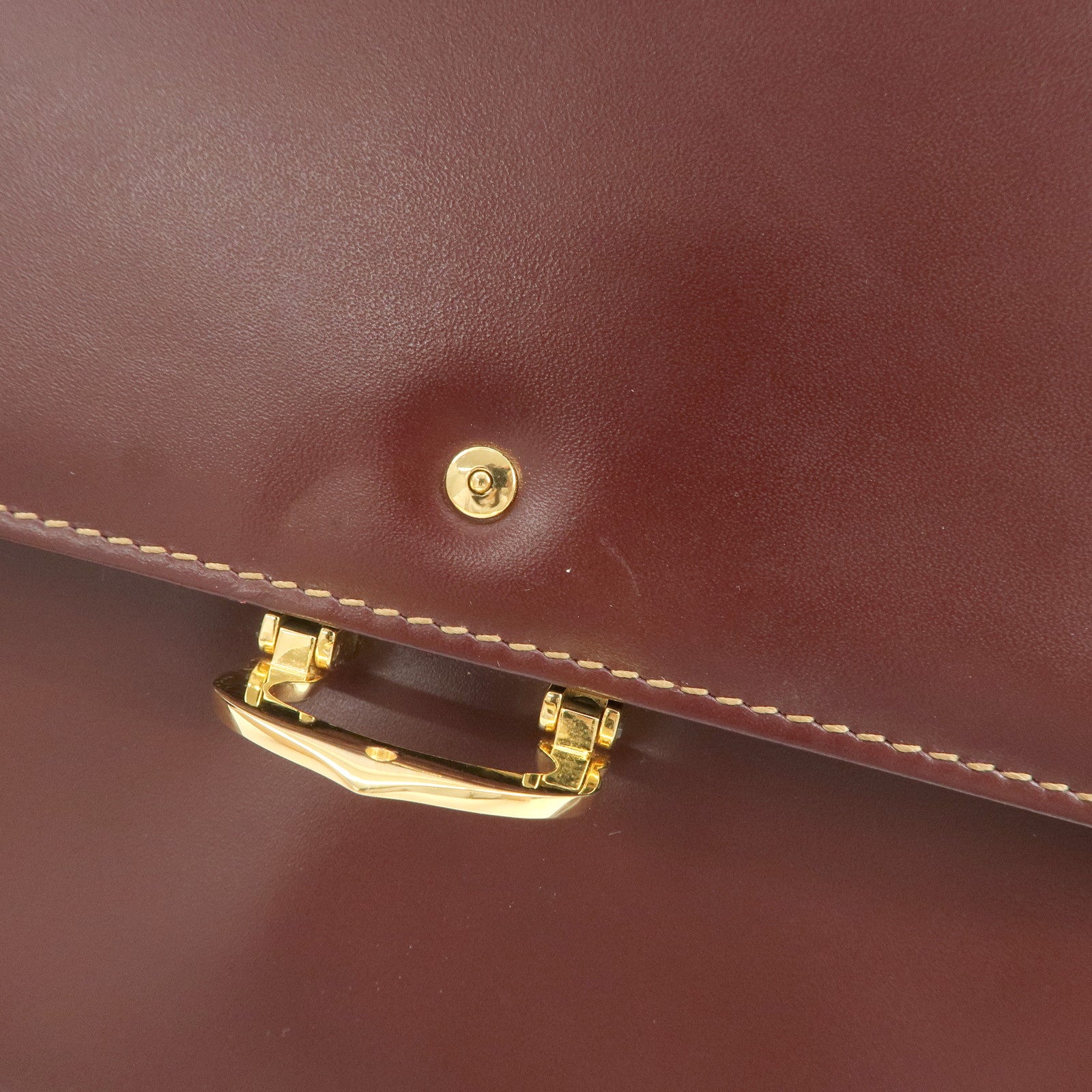 Cartier Must de Cartier Leather Shoulder Bag Hand Bag Bordeaux