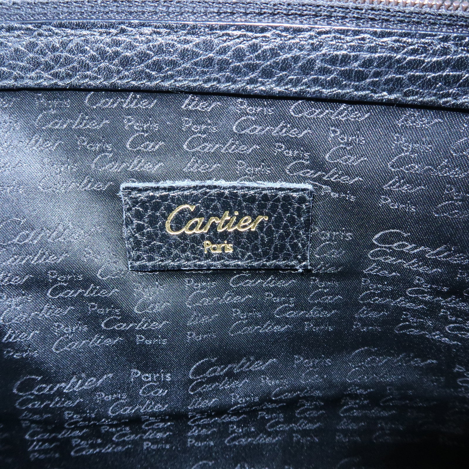 Cartier Must de Cartier Leather 2Way Bag Shoulder Hand Bag Black