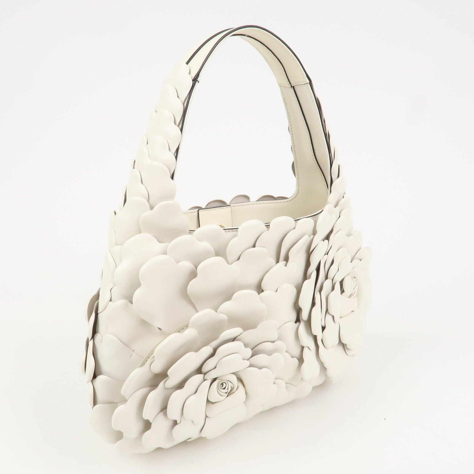 VALENTINO Leather Hand Bag Atelier 03 Rose Edition Ivory
