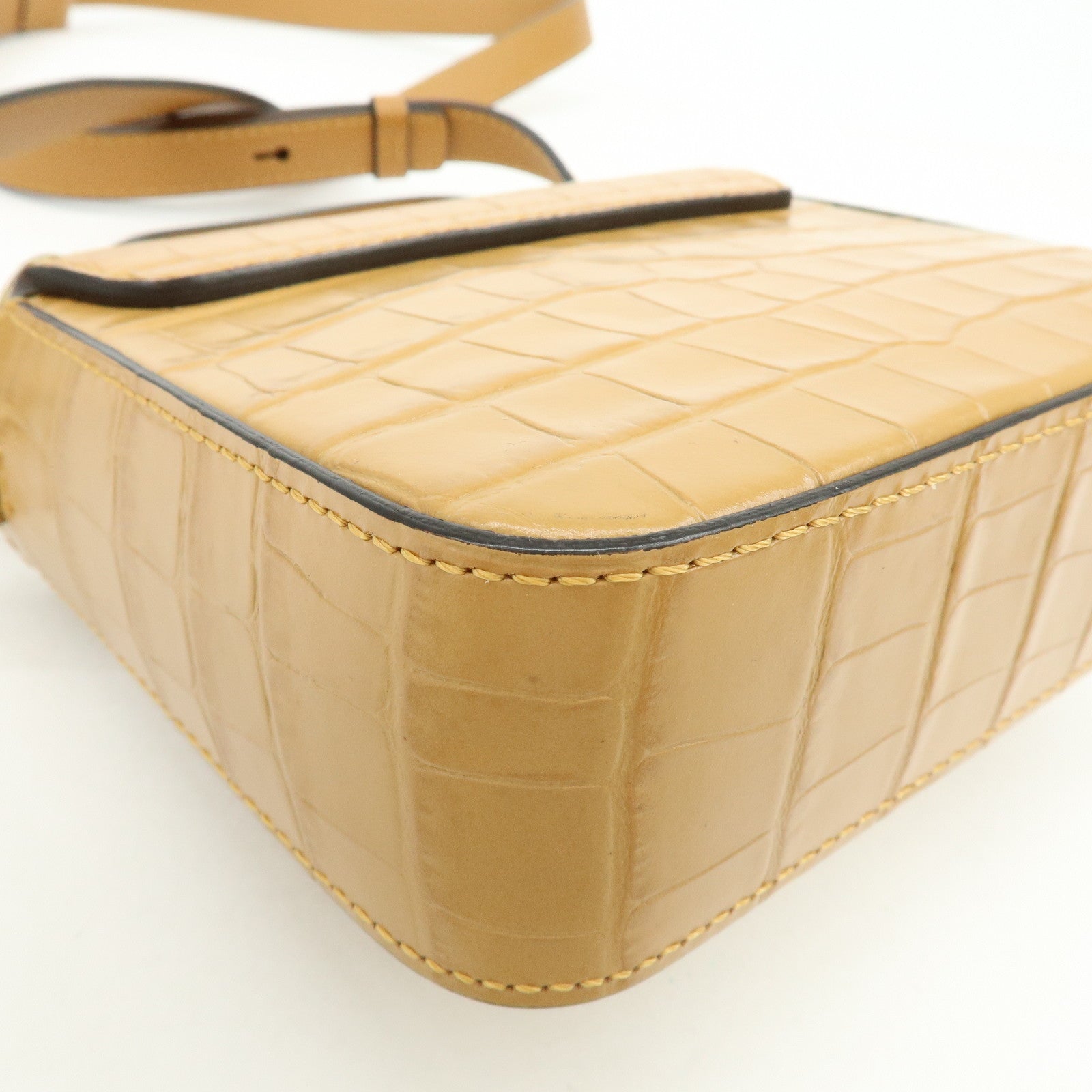 Chloe See By Chloe Embosssed Leather 2Way Bag Shoulder Bag Brown