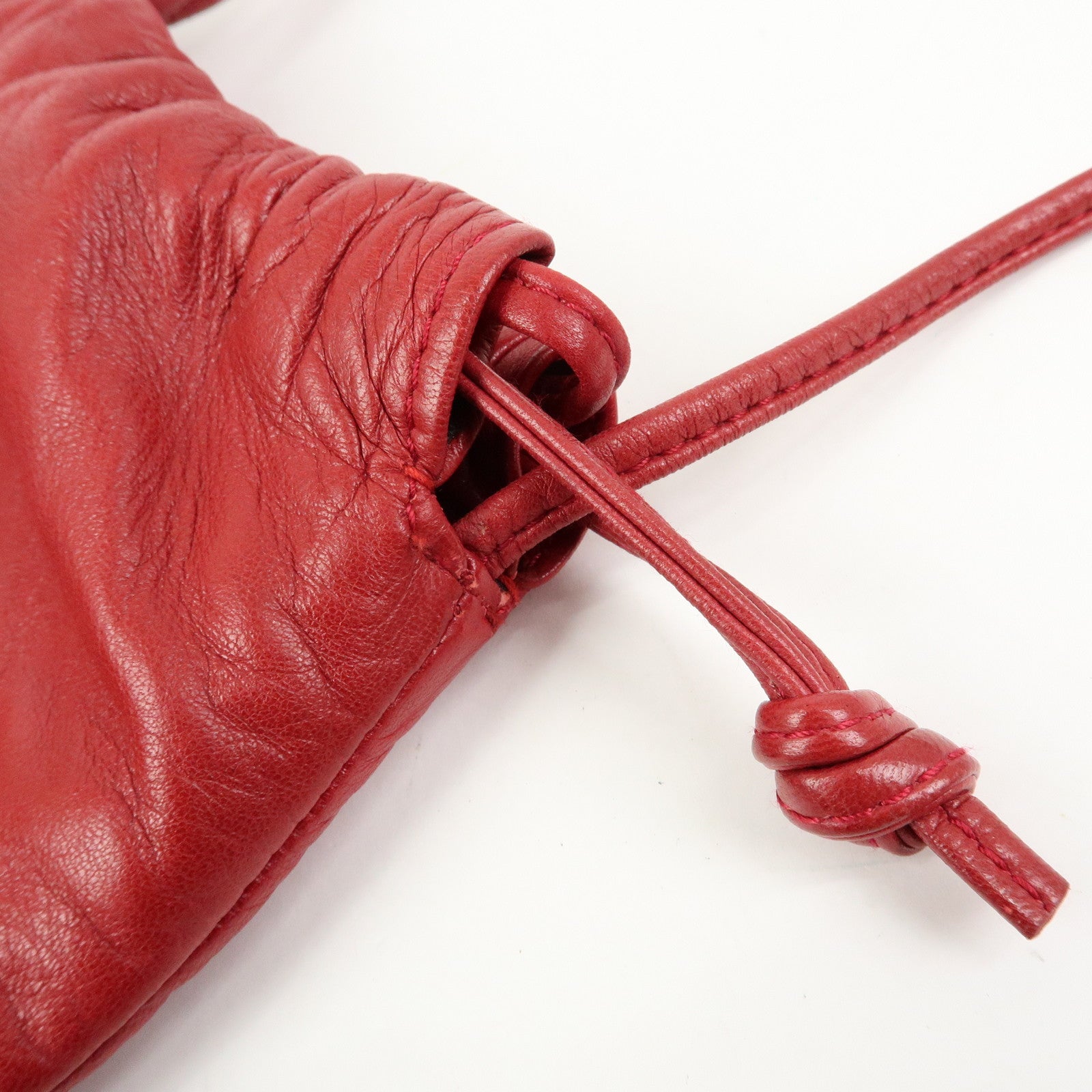 LOEWE Anagram Nappa Leather Shoulder Bag Crossbody Bag Red