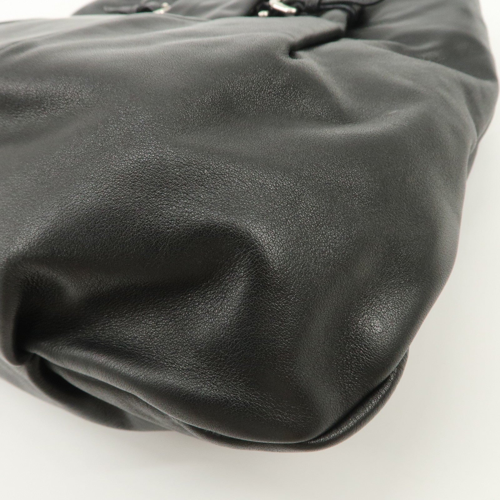 PRADA Soft Calf Leather 2Way Shoulder Bag Hand Bag Black BN1200