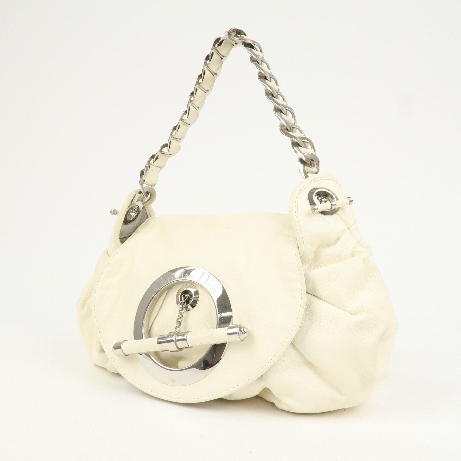 Christian Dior Jazz Club Logo Leather Hand Bag Chain Shoulder Bag