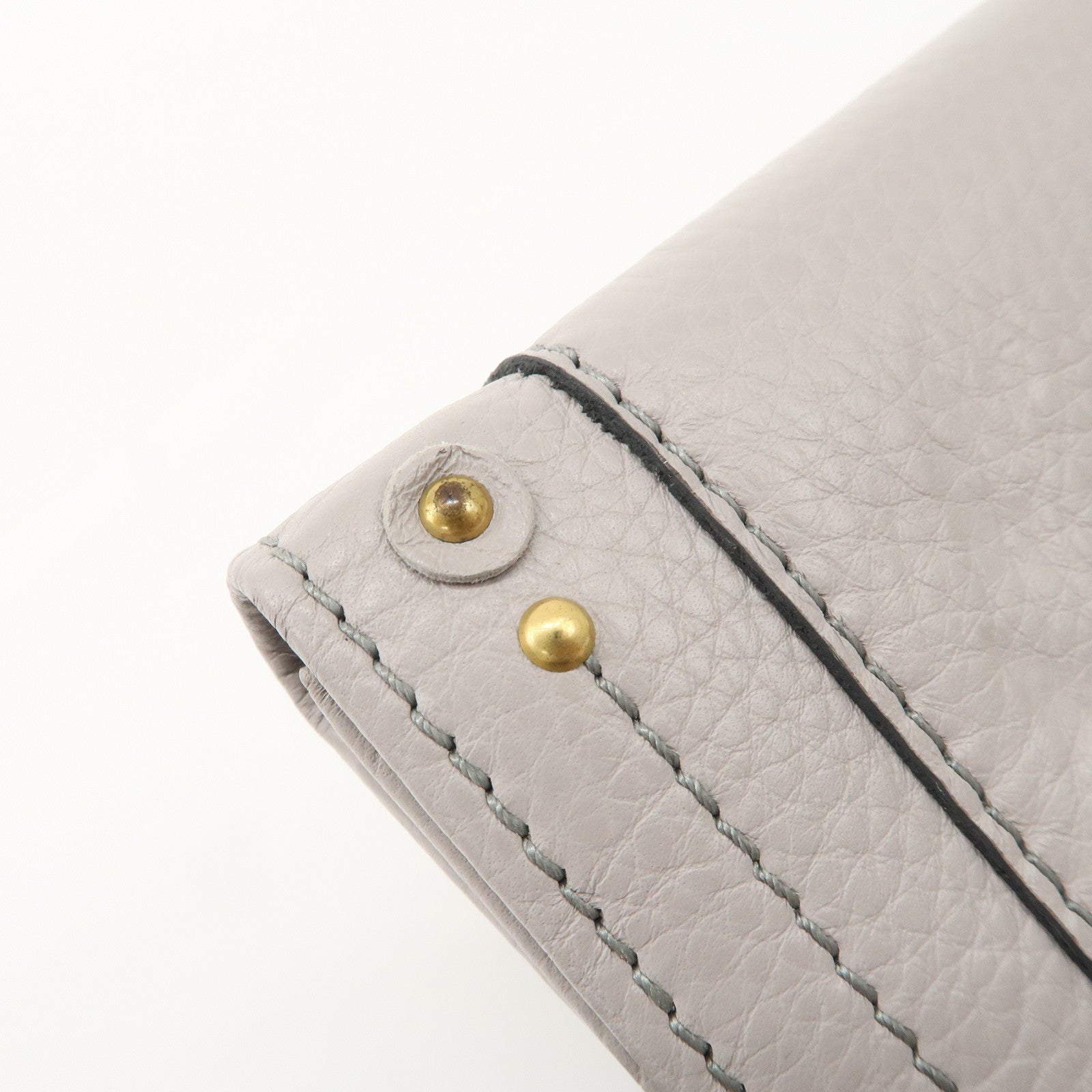 Chloe Paddington Leather Bi-fold Long Wallet Gray Used