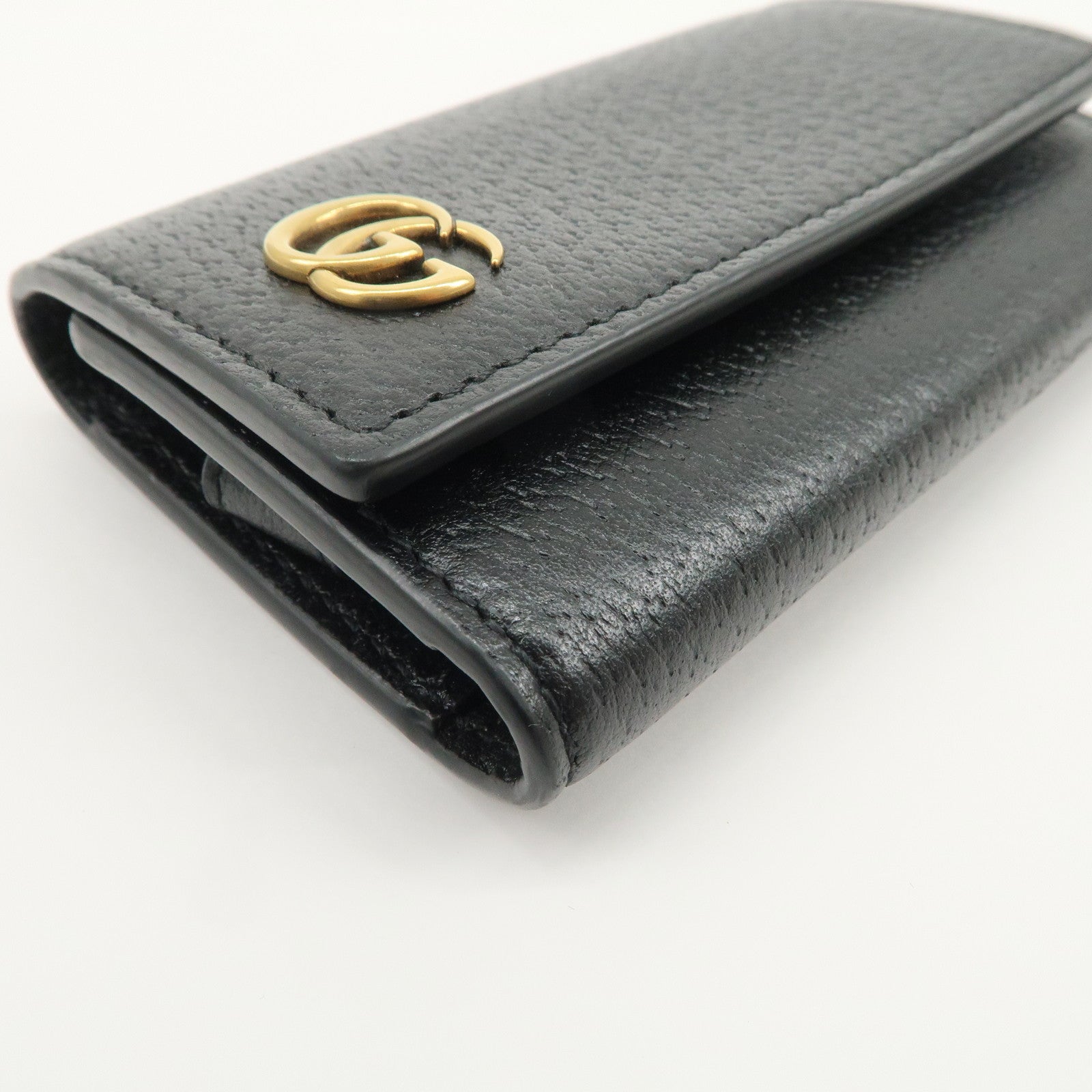 GUCCI GG Marmont Leather 6 Rings Key Case Black 435305