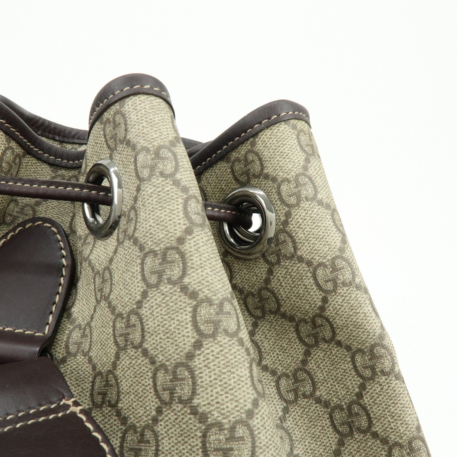 GUCCI GG Supreme Leather Backpack Rucksack Beige Brown 189745
