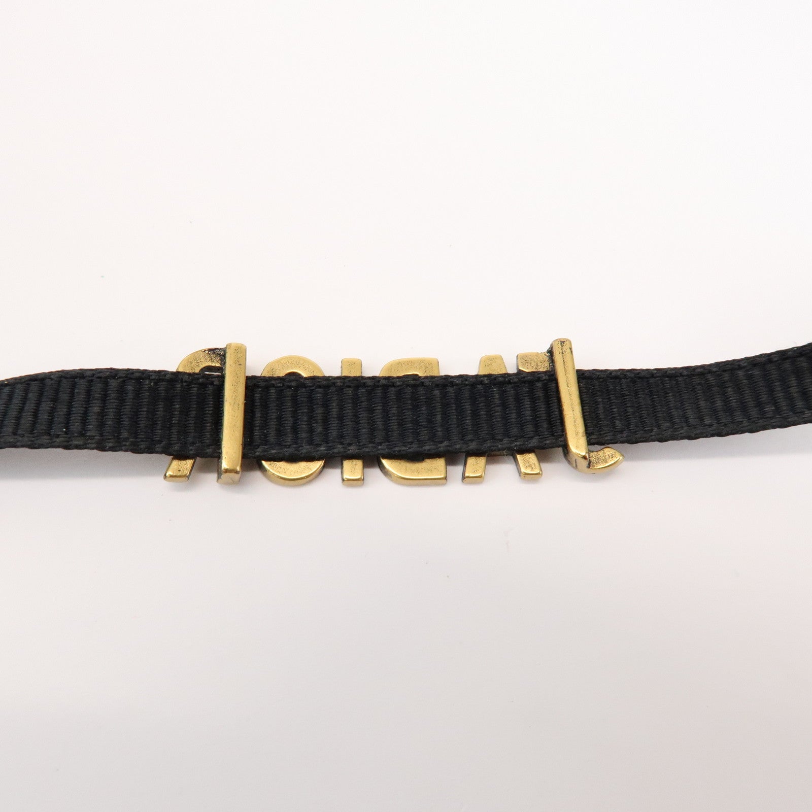 Christian Dior Metal Nylon J’ADIOR Necklace Choker Gold Black