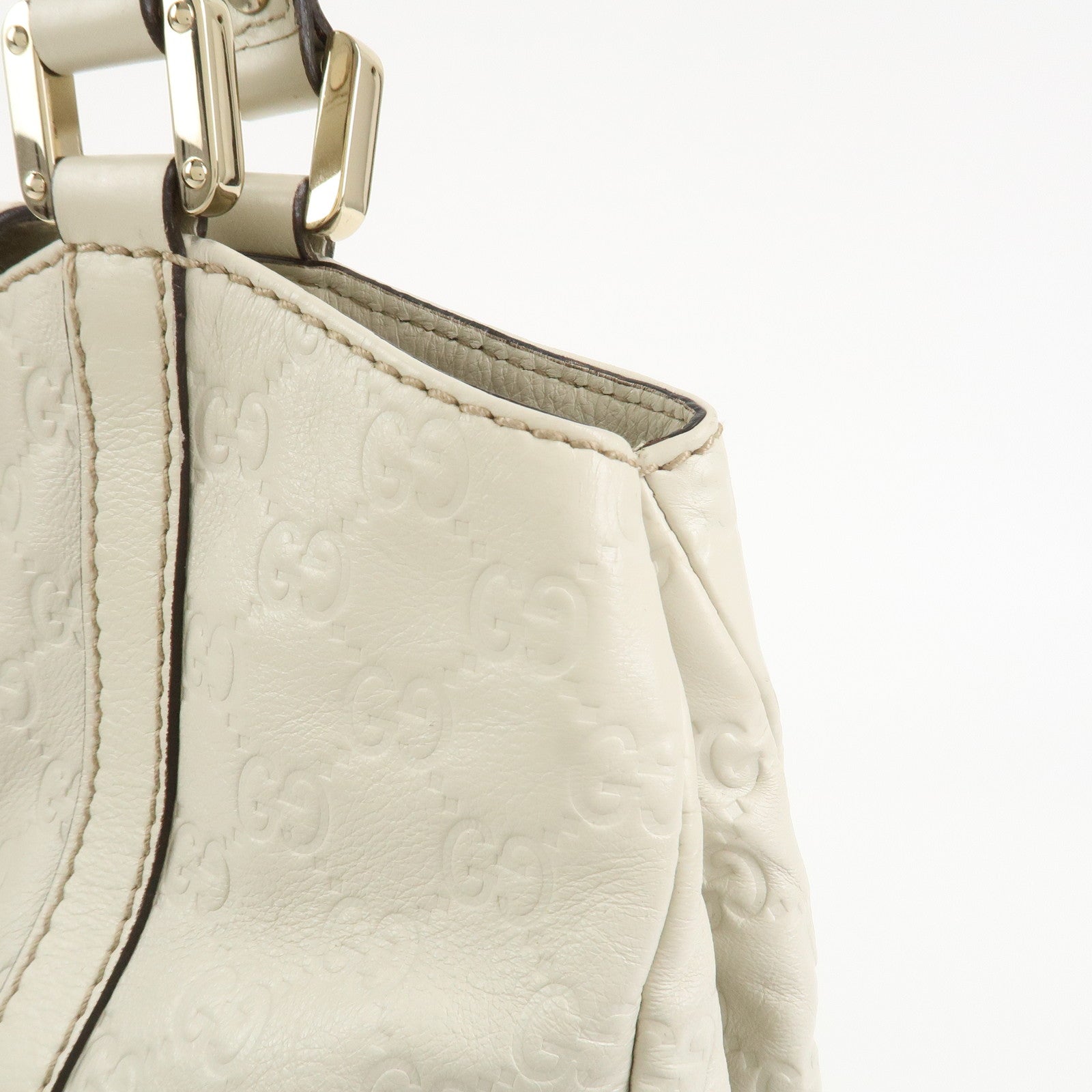 GUCCI Guccissima Leather Tote Bag Shoulder Bag White 211935