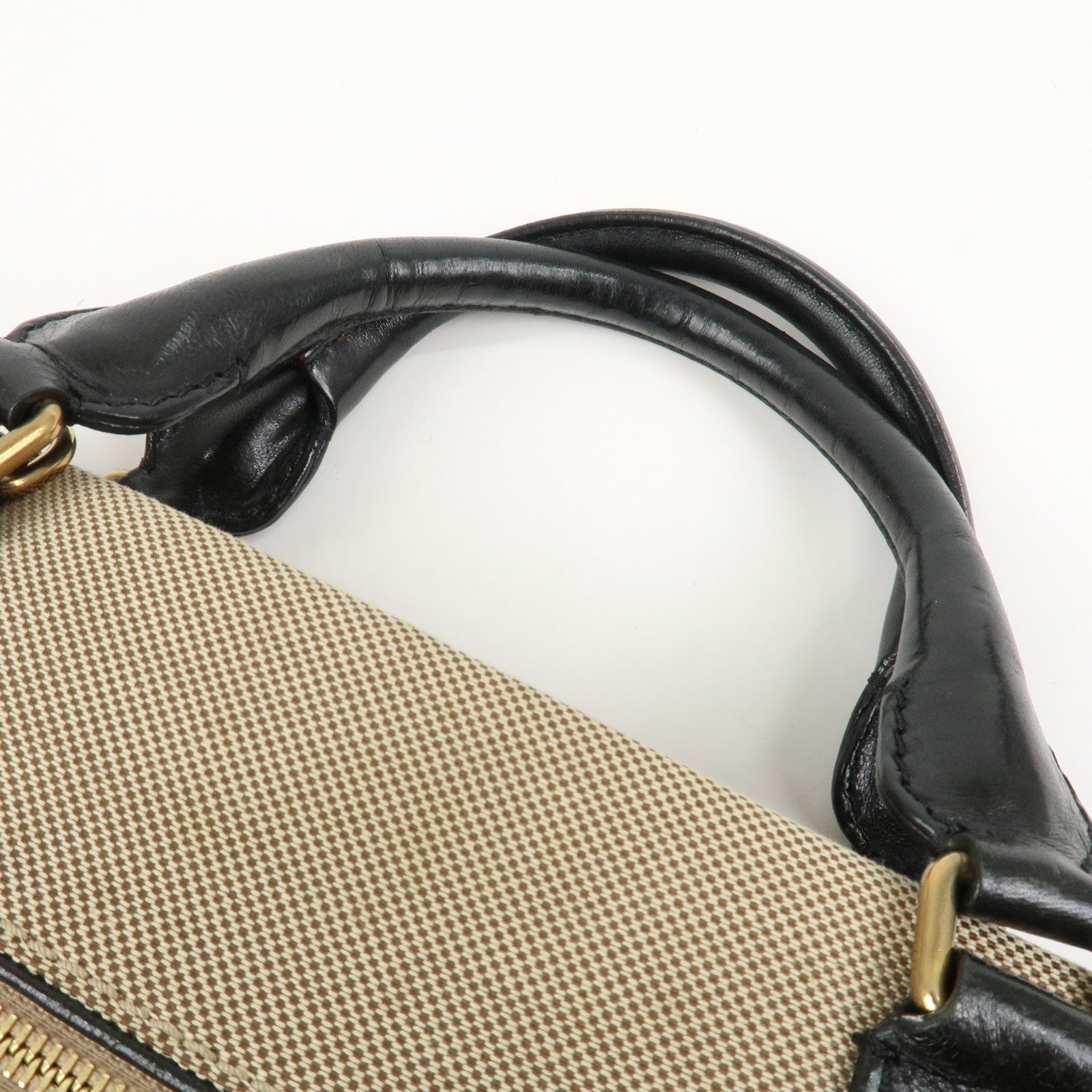 Chloe Harley Canvas Leather 2Way Bag Hand Bag Shoulder Bag Black