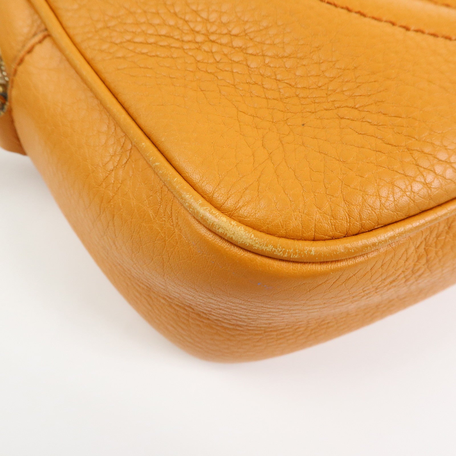 GUCCI SOHO Leather Shoulder Bag Crossbody Bag Orange 308864