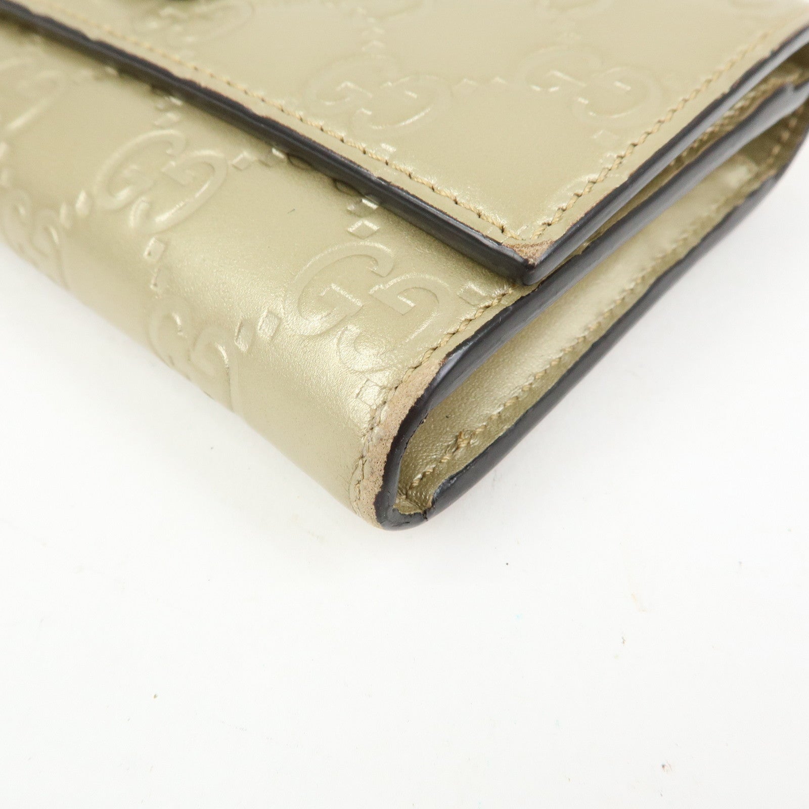 GUCCI Guccissima Interlocking G Flap Long Wallet Gold 388679