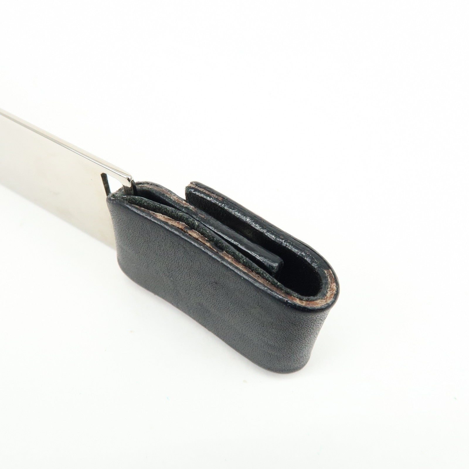 GUCCI Sherry Metal Leather Bag Charm Key Holder Black 039 2194 1089