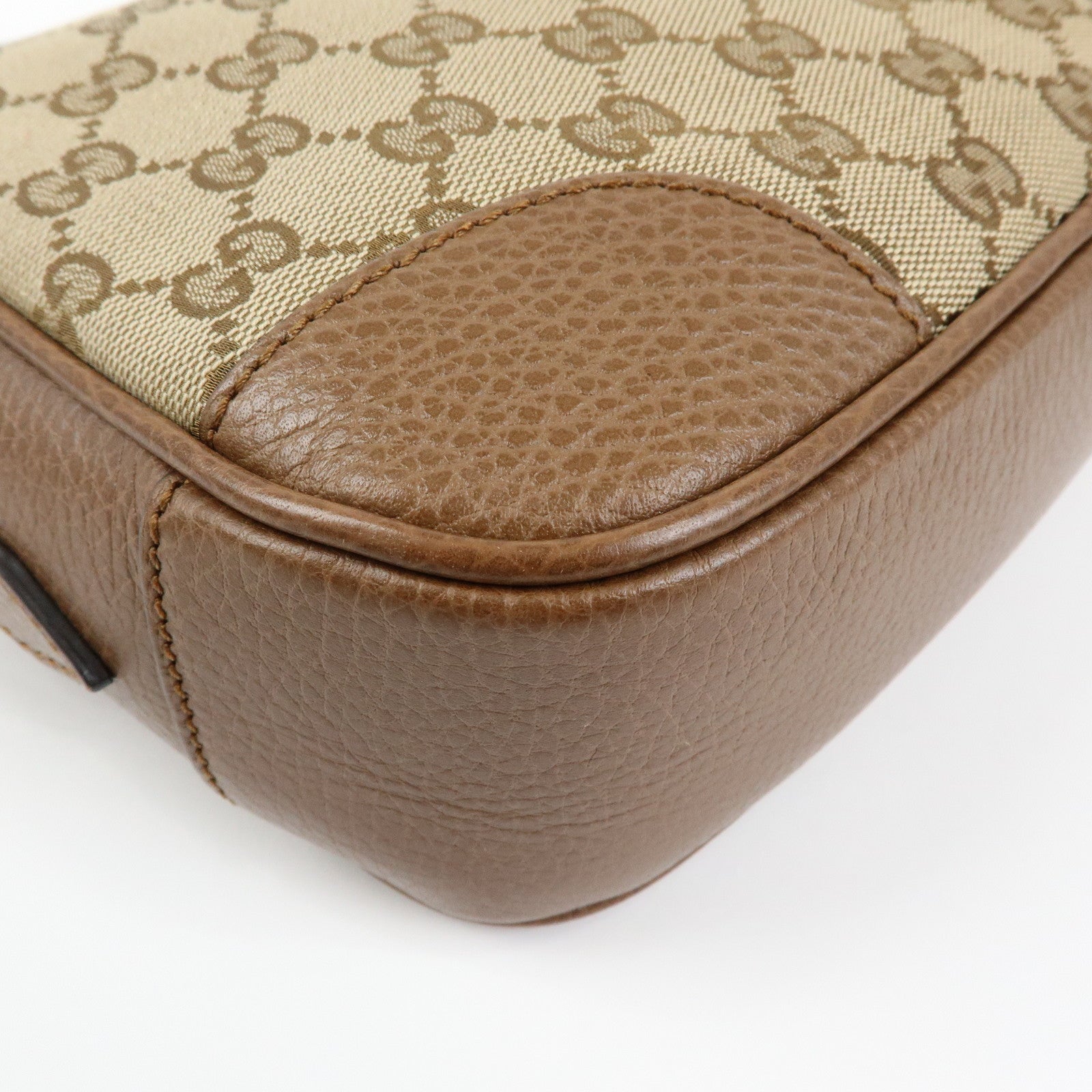 GUCCI Interlocking G Canvas Leather Shoulder Crossbody Bag 449413