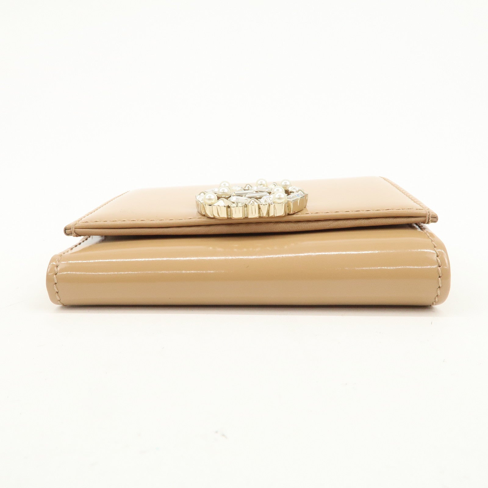 GUCCI GG Sparkling Mini French Flap W Hook Tri-fold Wallet 369688
