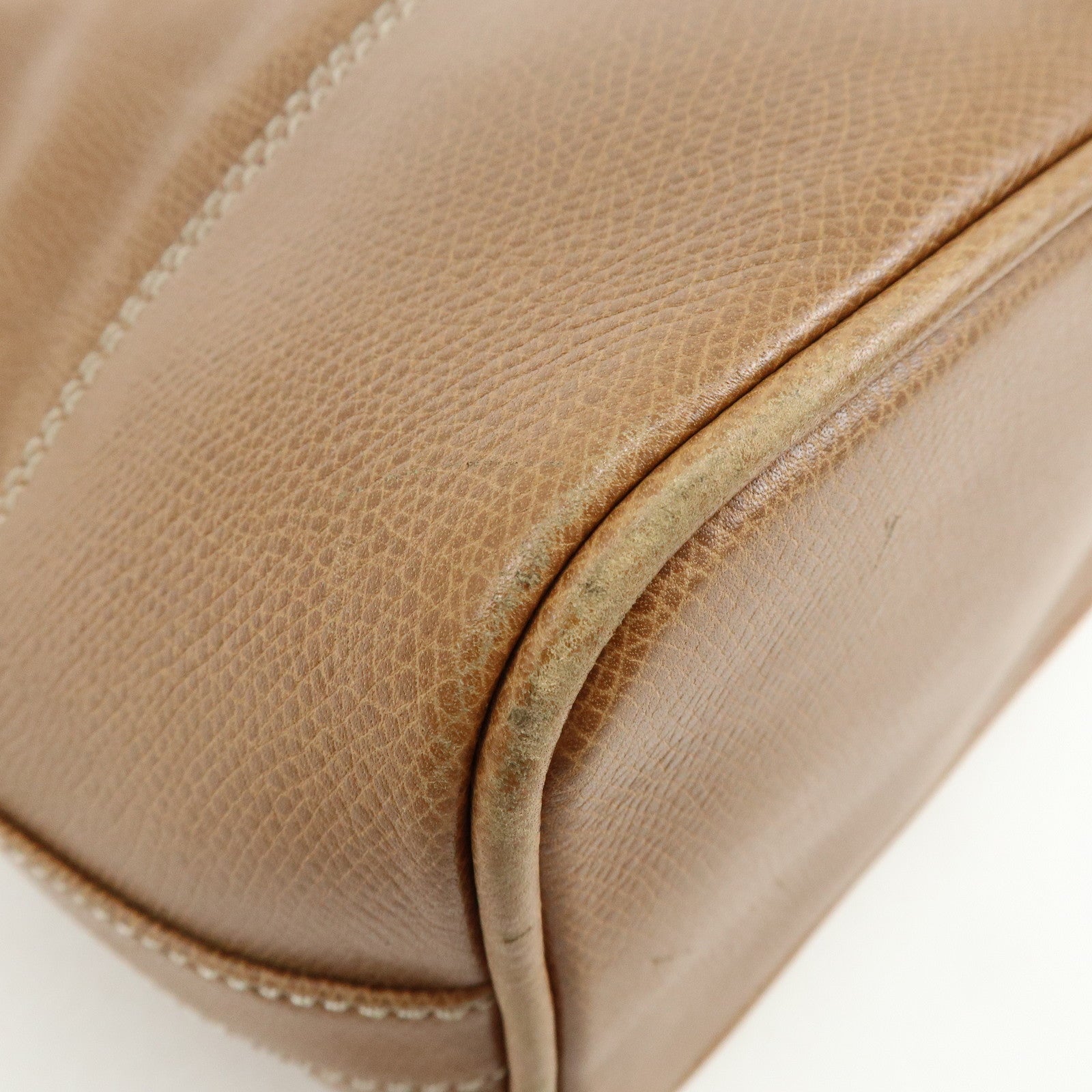 LOEWE Anagarm Leather Drawstring Shoulder Bag Brown