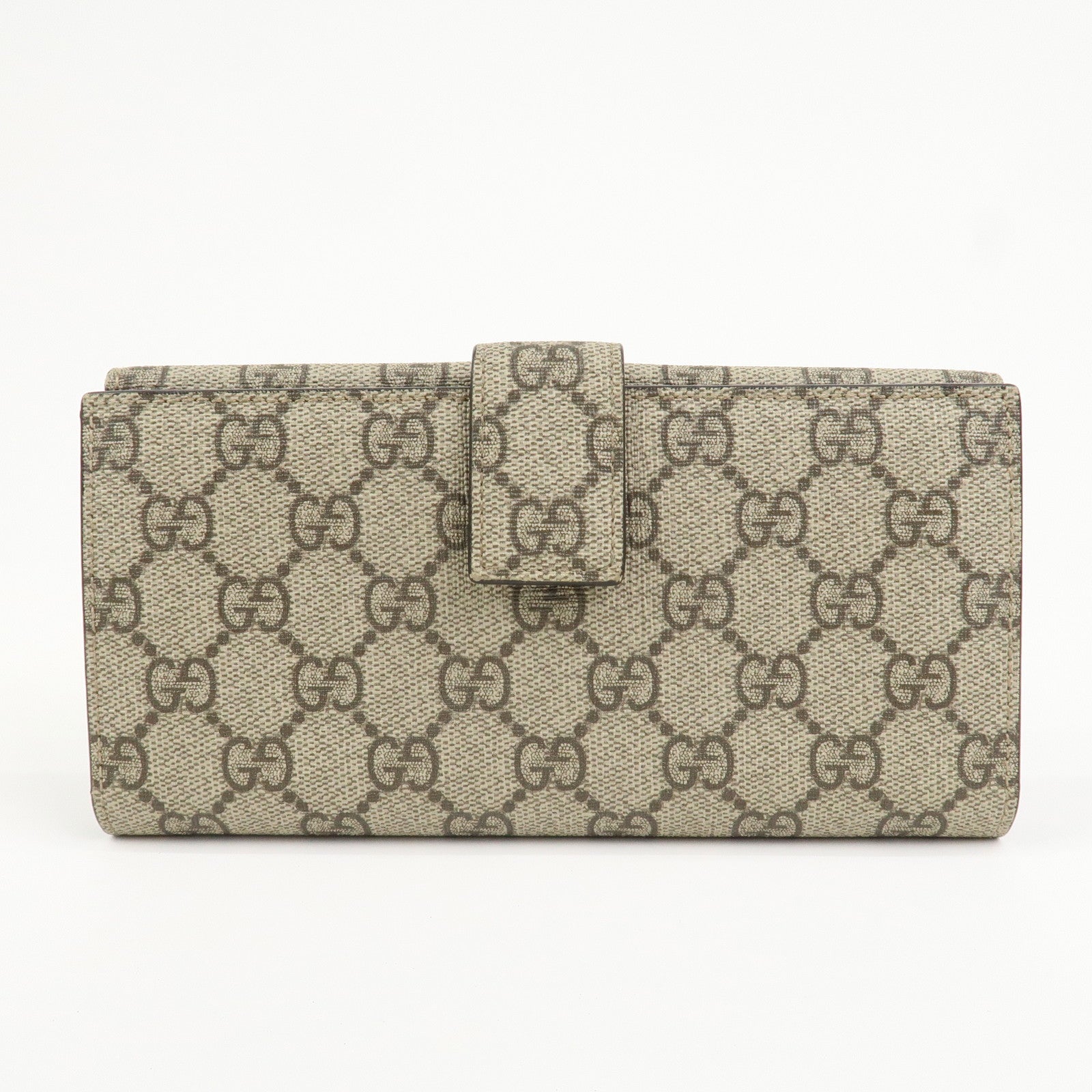 GUCCI GG Supreme Interlocking G Long Wallet Beige 212104