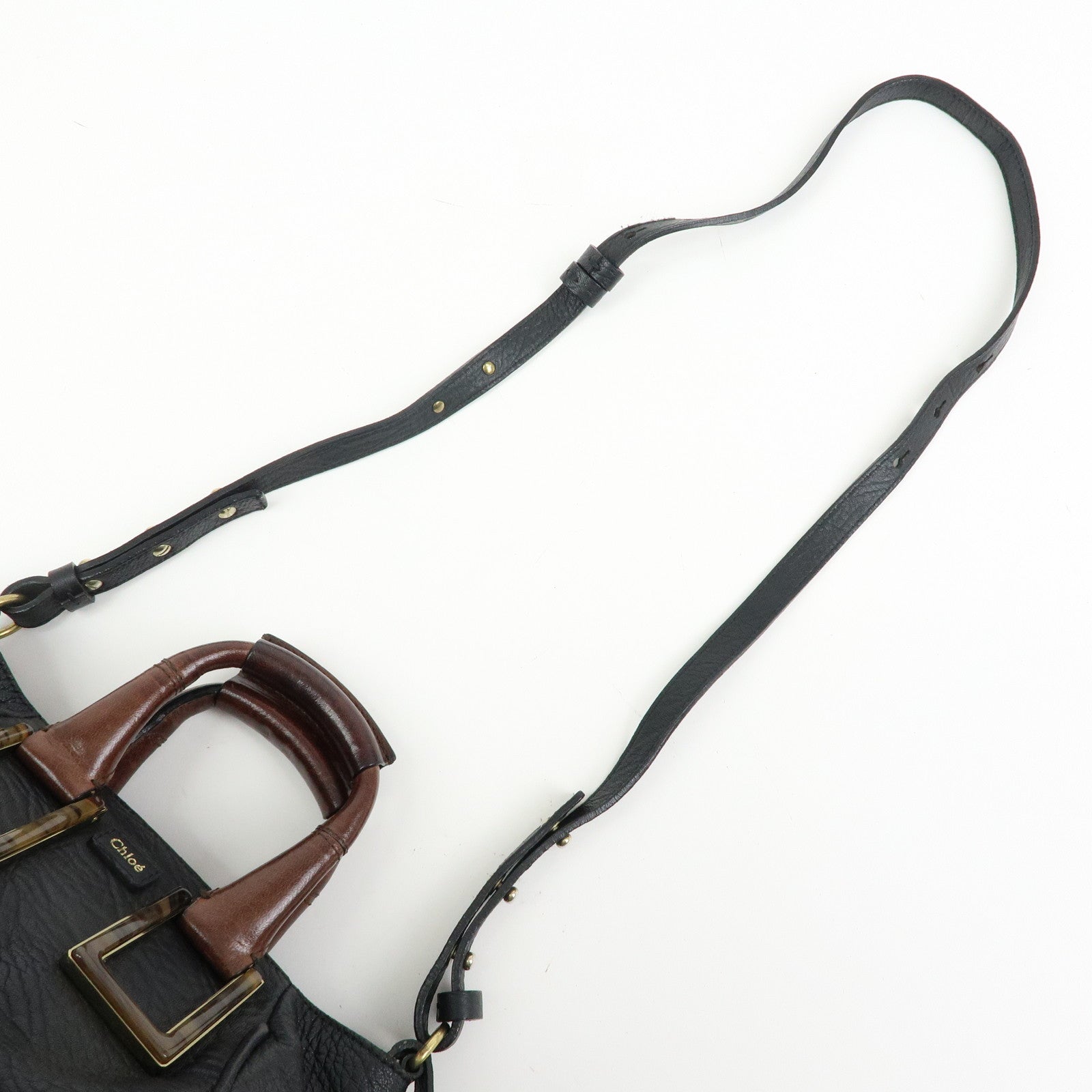 Chloe Etel Leather 2Way Bag Hand Bag Shoulder Bag Black