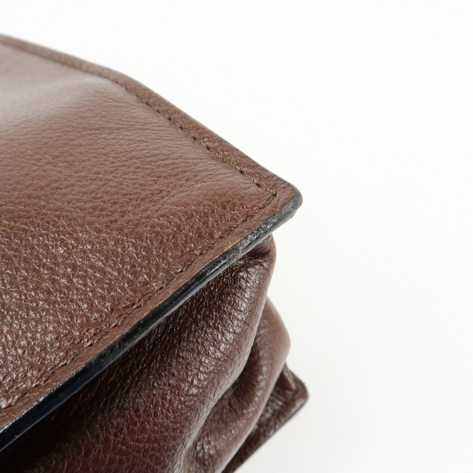 BOTTEGA VENETA Leather Square Hand Bag Brown