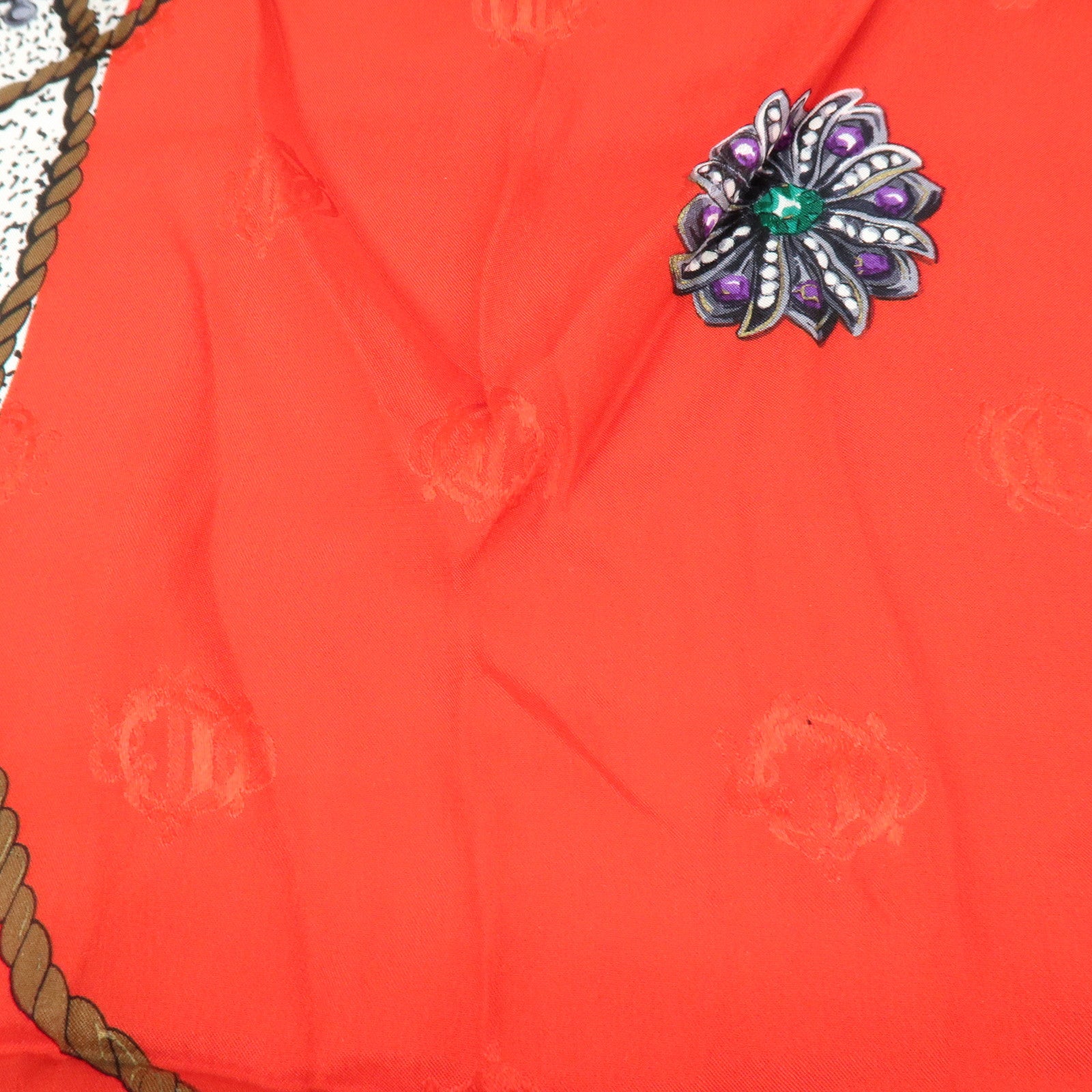 Christian Dior Set of 2 Silk 100% Scarf Black Red