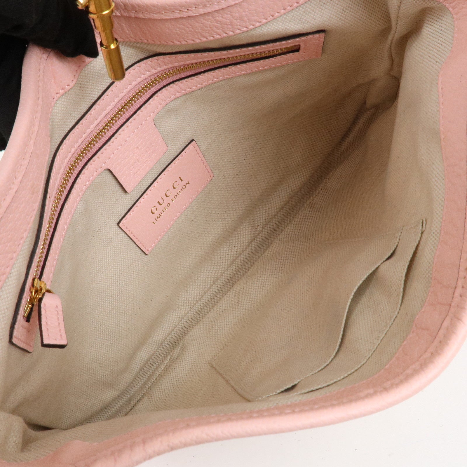 GUCCI New Jackie Flora Canvas Leather Shoulder Bag Hand Bag Pink 550152