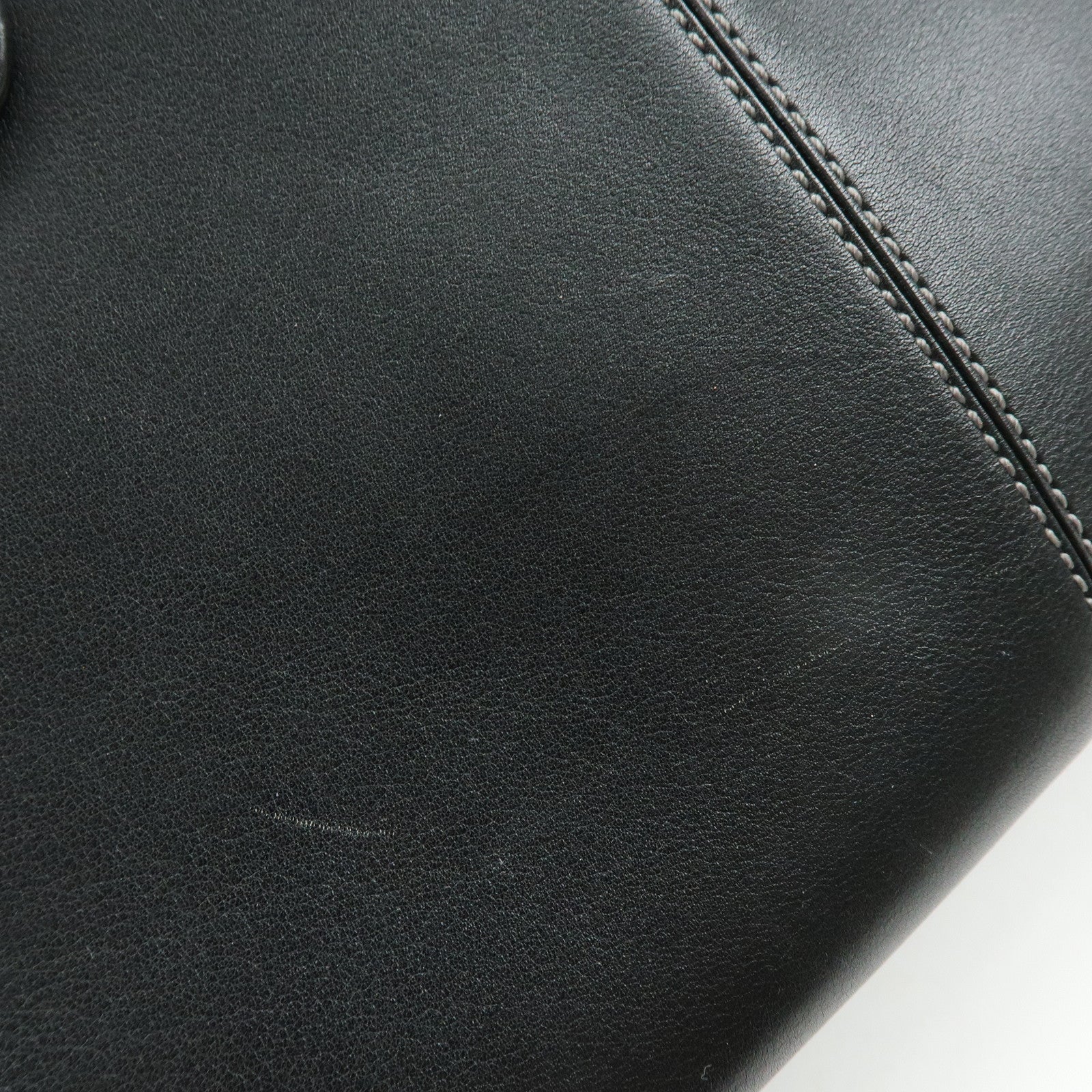 TOD'S Leather Stitch 2Way Bag Tote Bag Hand Bag Black