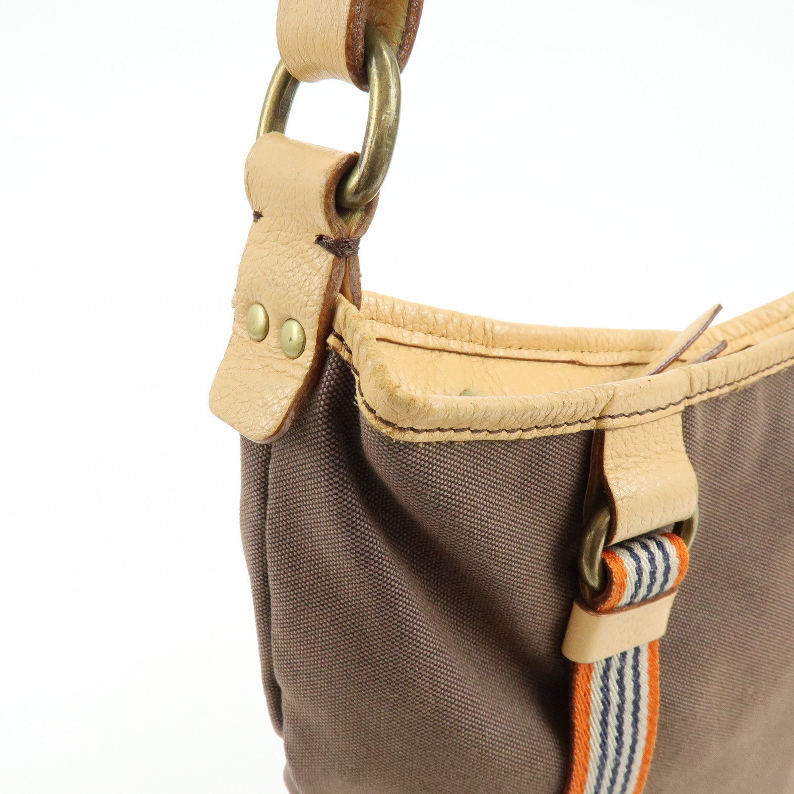 BURBERRY Blue Label Canvas Leather Shoulder Crossbody Bag Brown