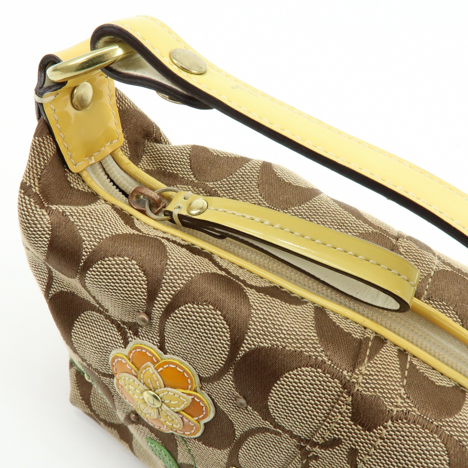 COACH Set of 3 Signature Canvas Leather Shoulder Bag Hand Bag