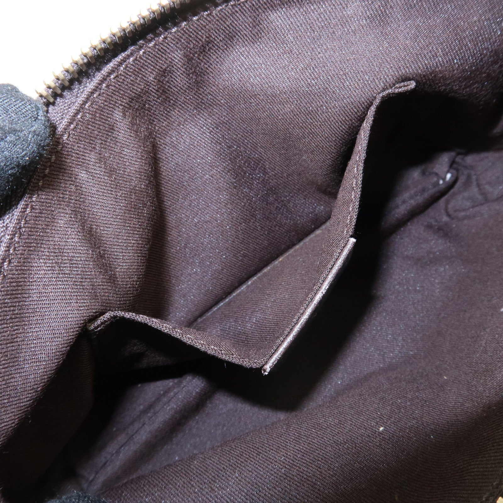 GUCCI Sherry GG Canvas Leather Pouch Cosmetic Pouch Brown 152507