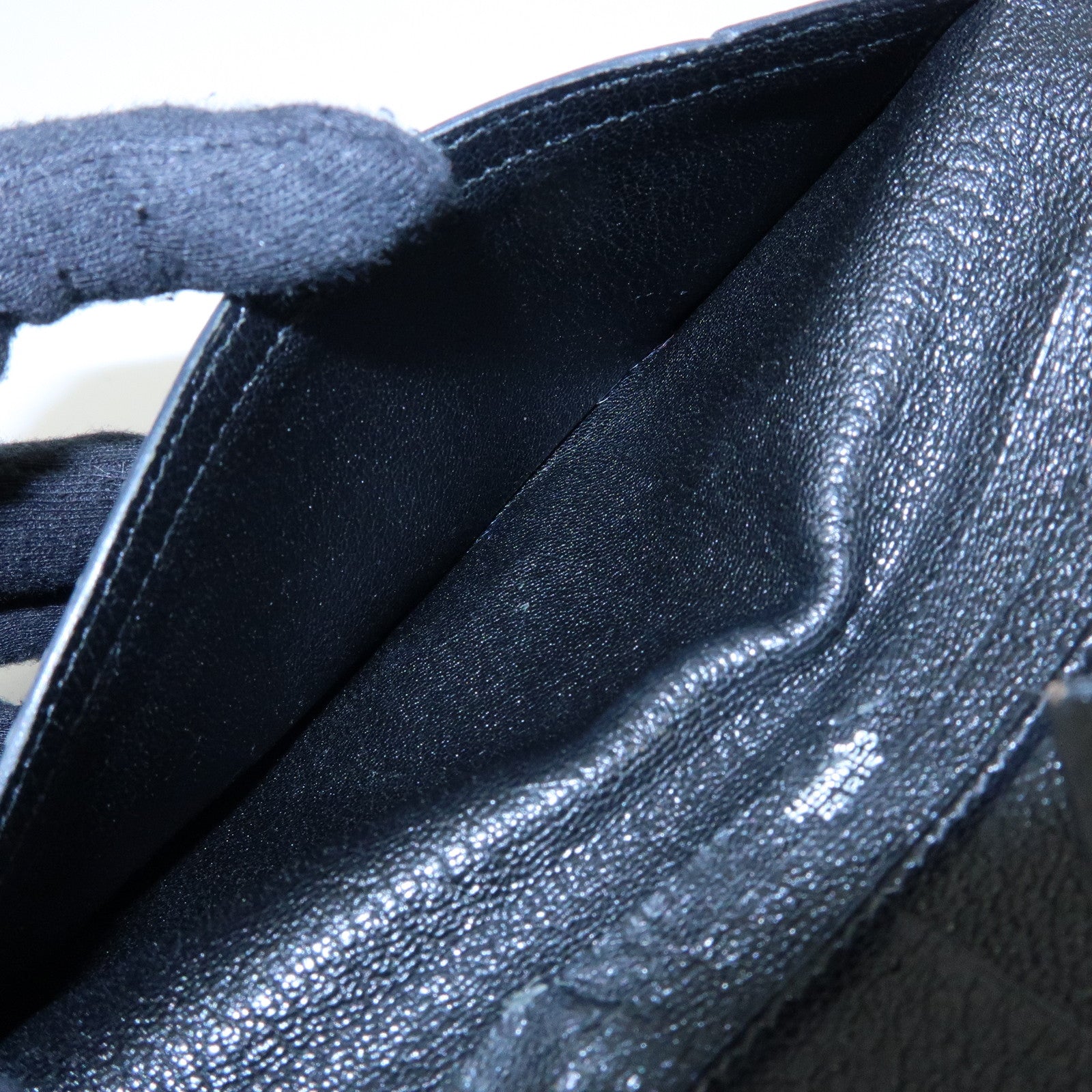 HERMES Bﾃｩarn Classic Chevre Long Wallet □I Stamped Black