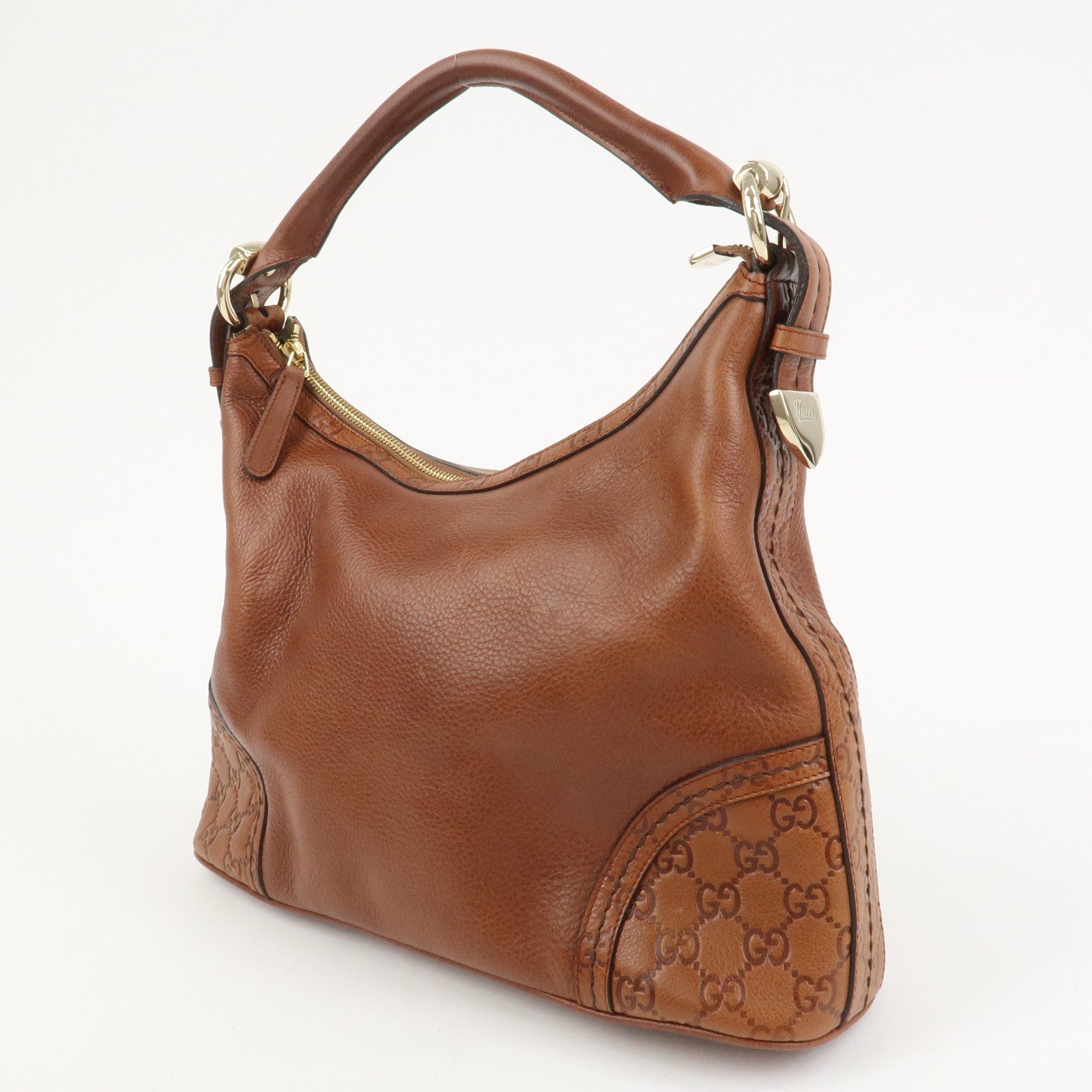 GUCCI Guccissima Leather Shoulder Bag Hand Bag Brown 181515