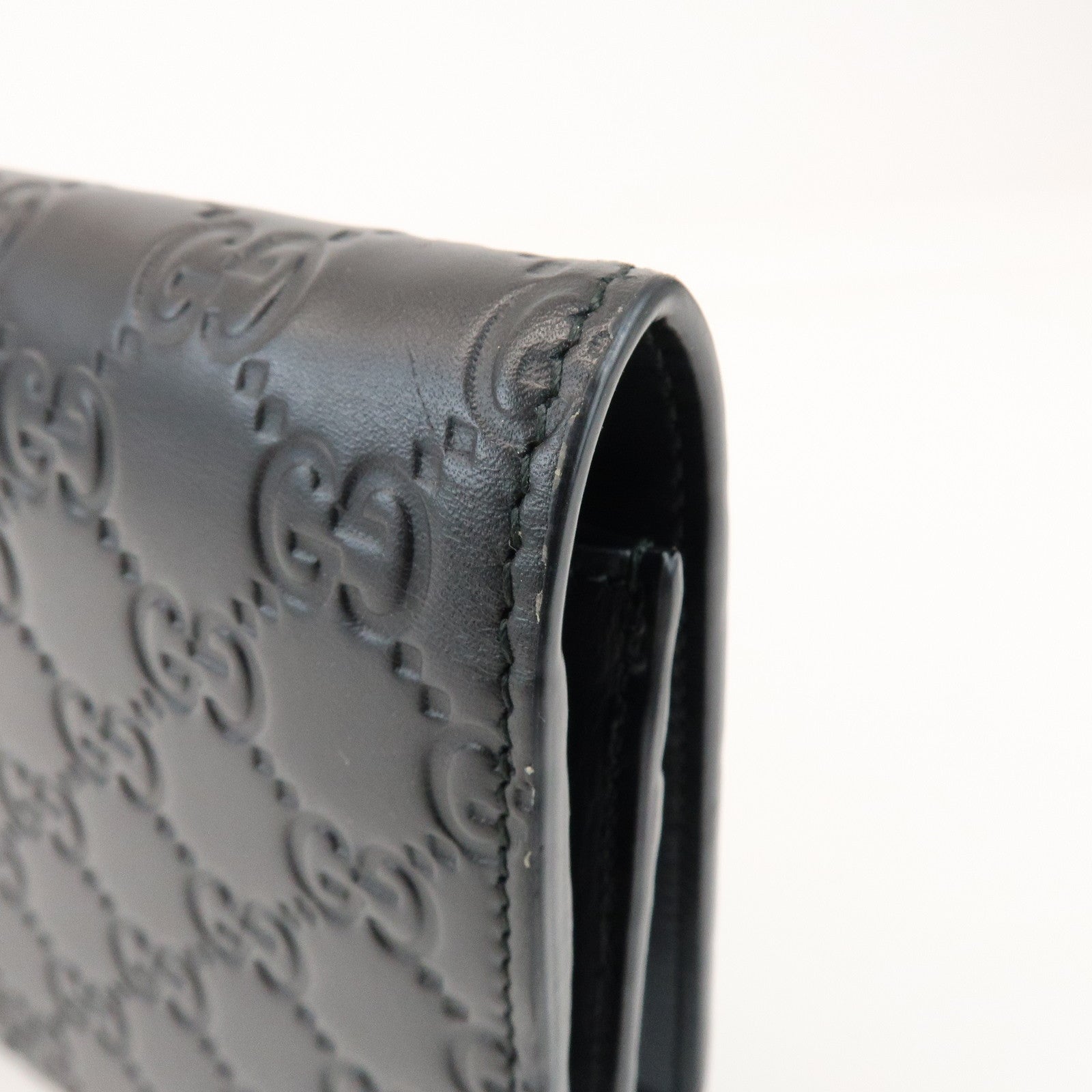 GUCCI Guccissima Leather Chain Long Wallet Cat Black 548060