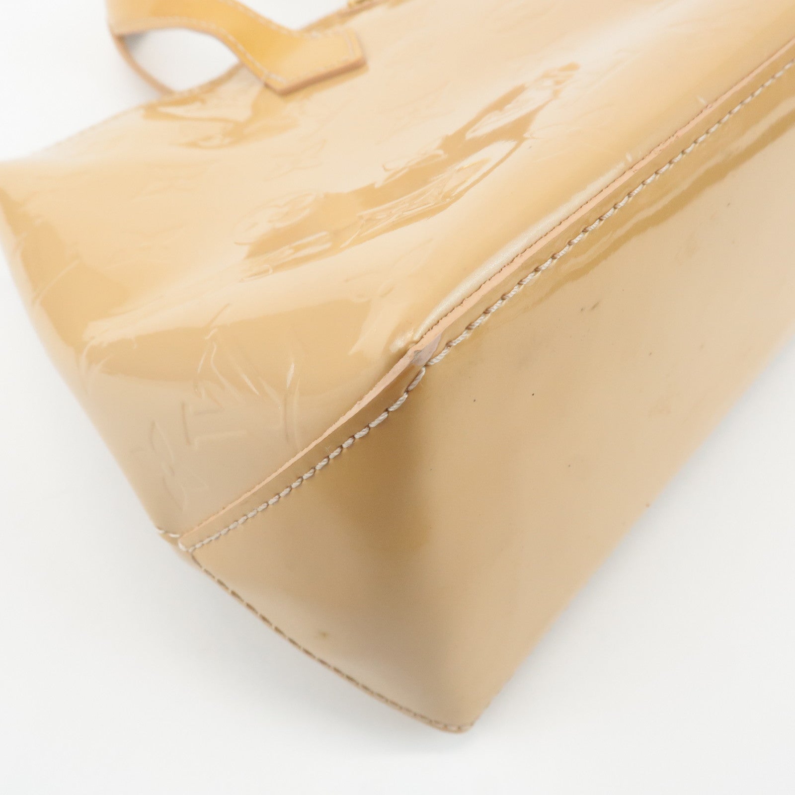 Louis Vuitton Monogram Vernis Wilshire PM Hand Bag Blanc Corail M91642 Used