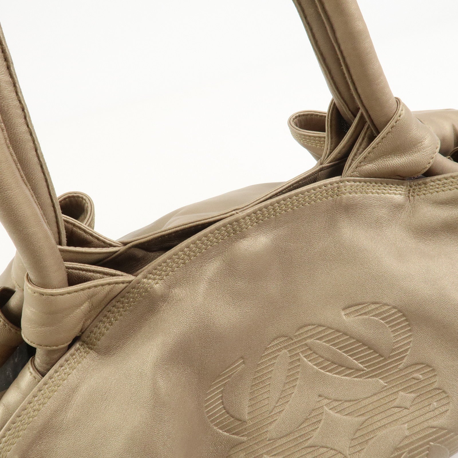 LOEWE Anagram Nappa Aire Leather Hand Bag Shoulder Bag Gold