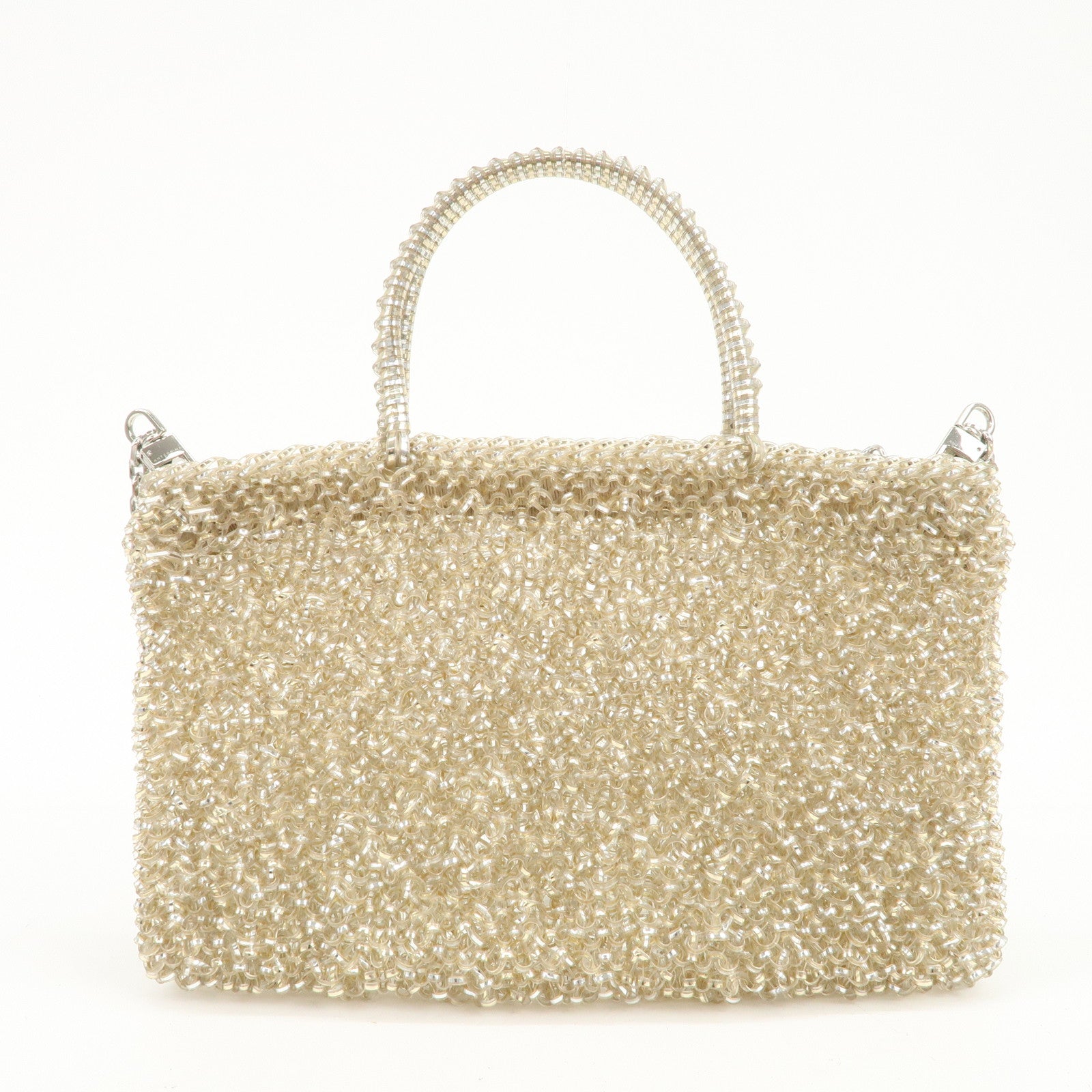 ANTEPRIMA PVC 2Way Bag Hand Bag Chain Shoulder Bag Champagne Gold